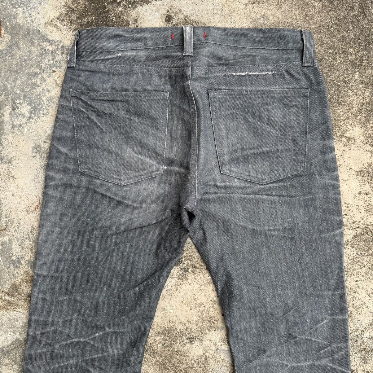 VINTAGE RED CARD FADED GRAY JEAN DENIM PANTS
