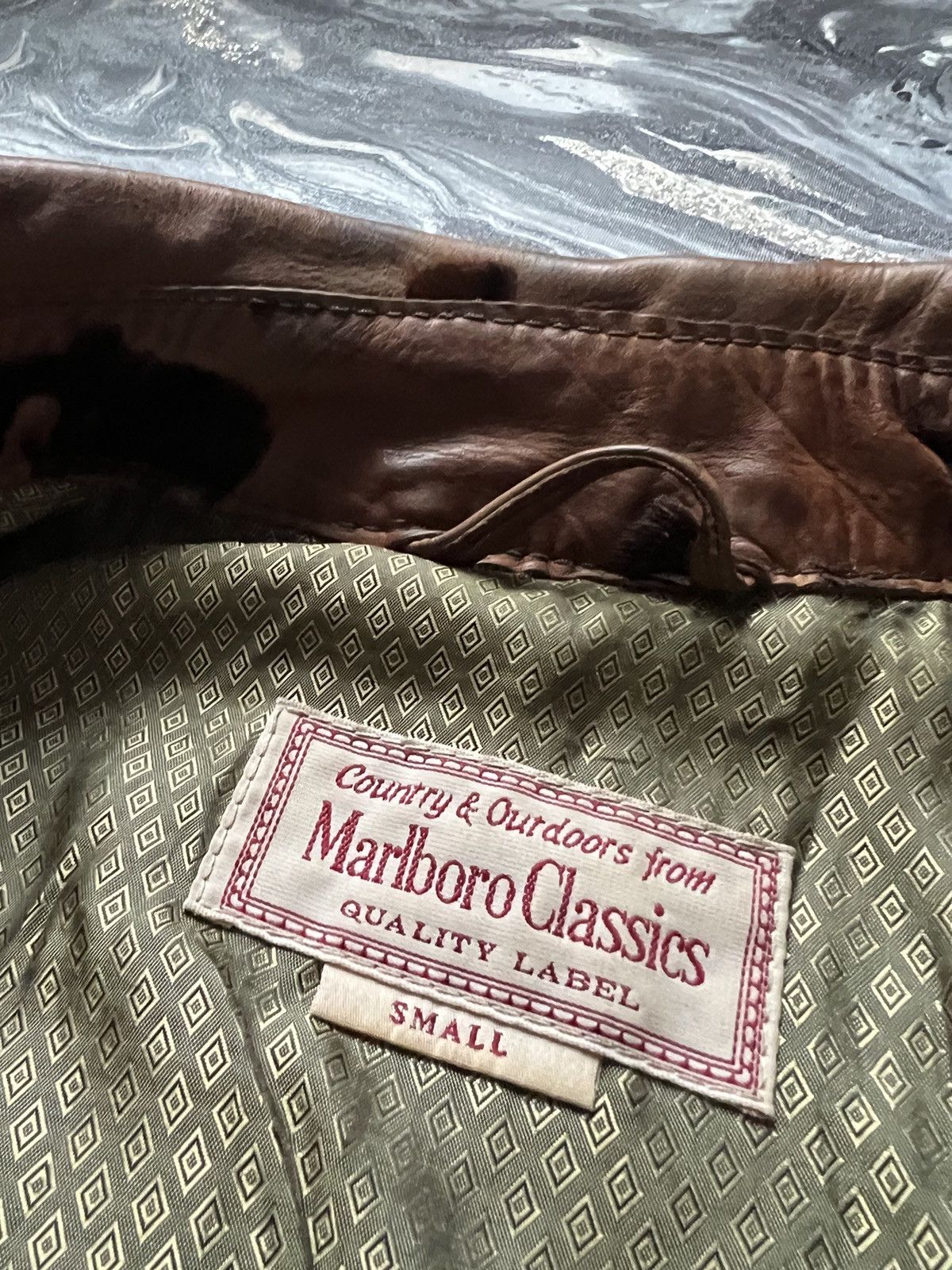 Japanese Brand × Leather × Vintage Vintage cowboy Marlboro classic cow fur leather jacket Size S / US 4 / IT 40 - 6 Thumbnail