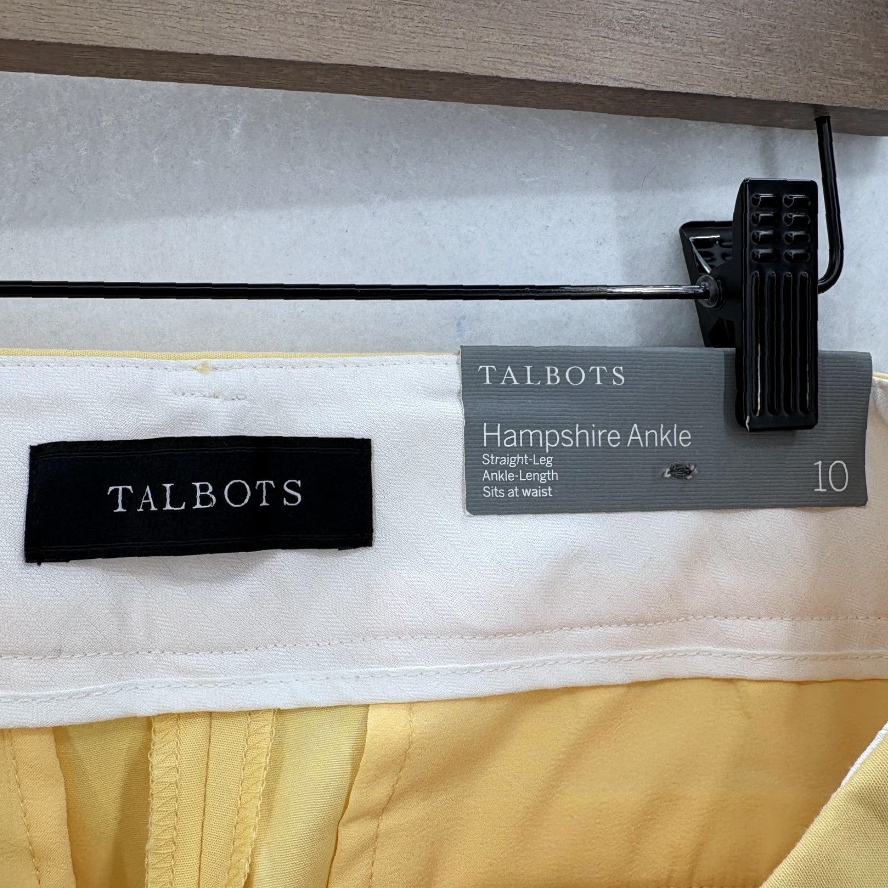 Talbots Talbots Hampshire Ankle Pants Womens 10 Yellow Straight Leg Stretch Work Career Pants Size 32" / US 10 / IT 46 - 4 Thumbnail