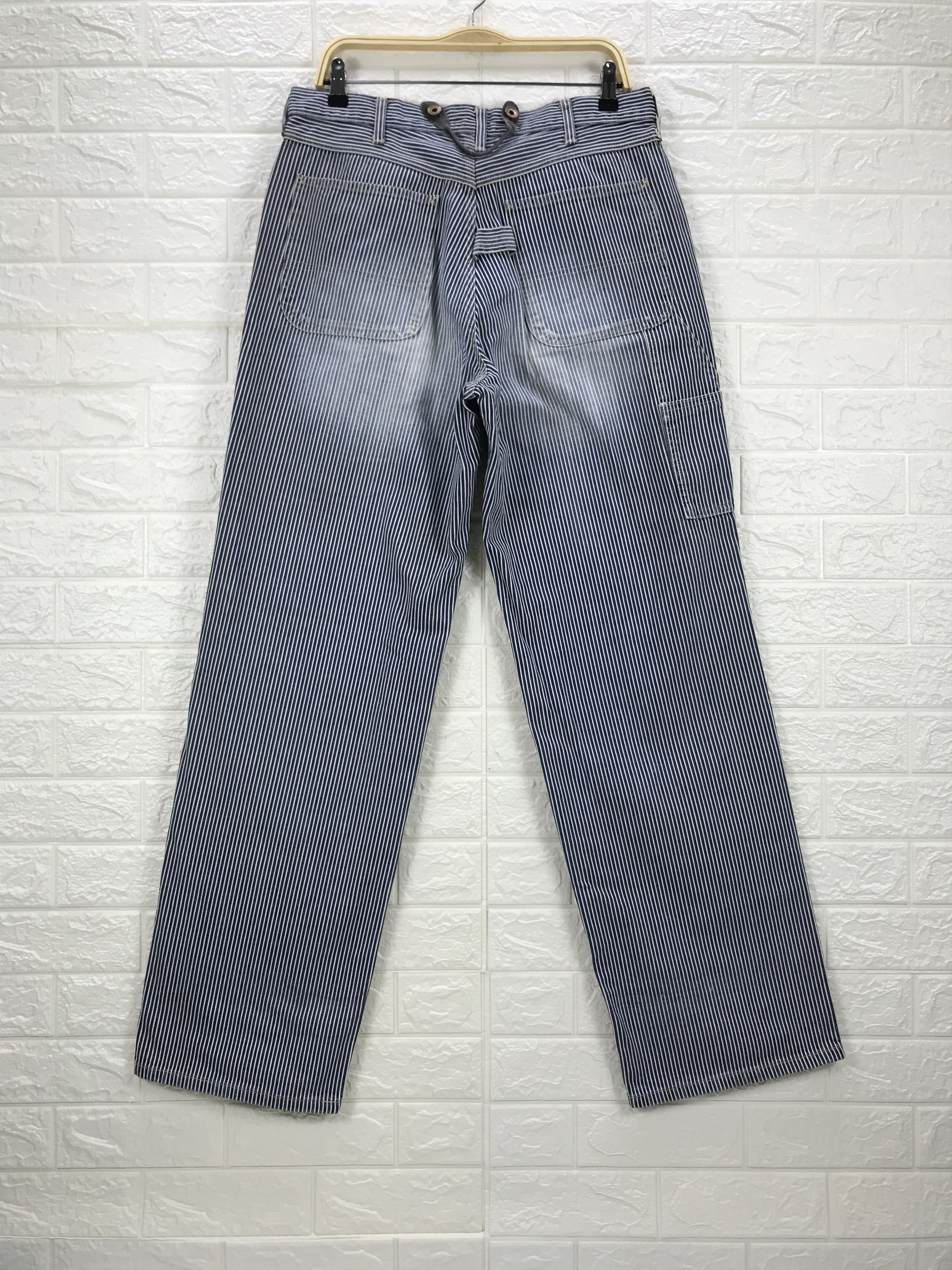 Japanese Brand Vintage Blue Way Hickory Striped Carpenter Jeans Size US 34 / EU 50 - 5 Thumbnail