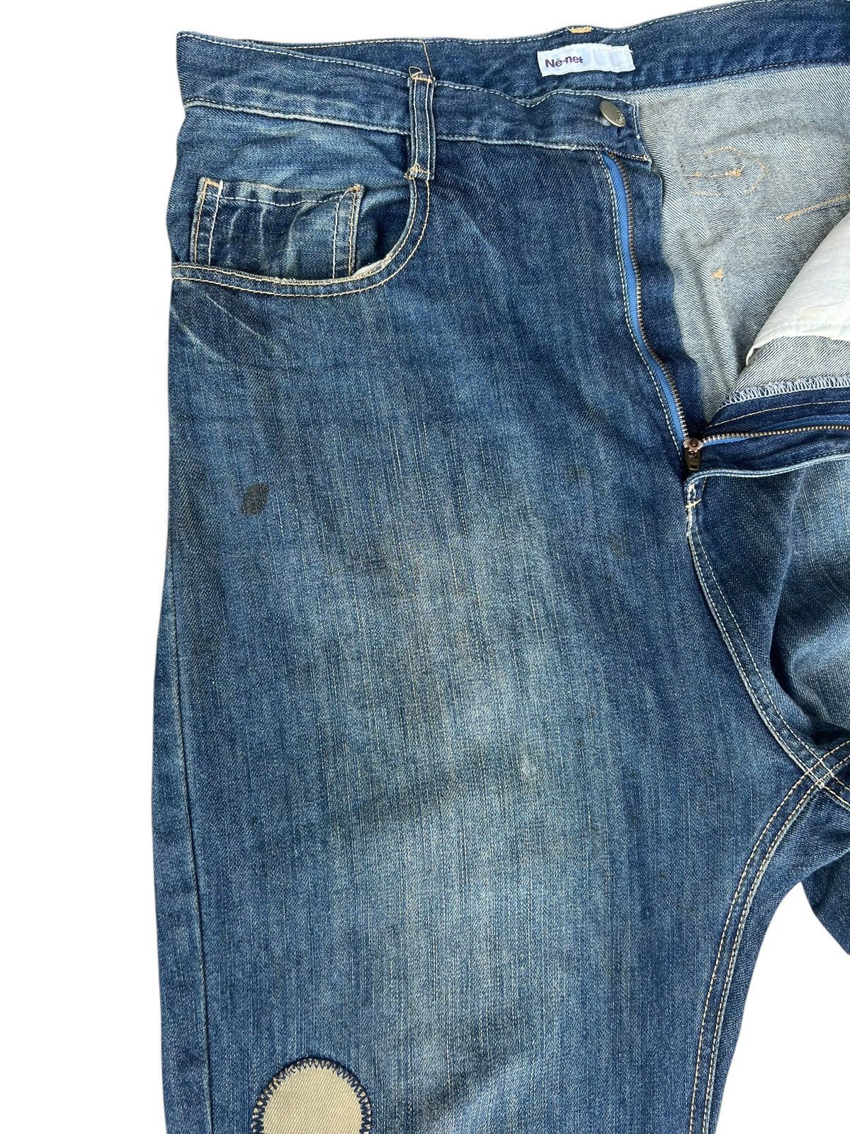 Issey Miyake Dirty Mud Stains Denim Ne-net Drop Crotch Patchwork Jeans Size US 32 / EU 48 - 8 Thumbnail