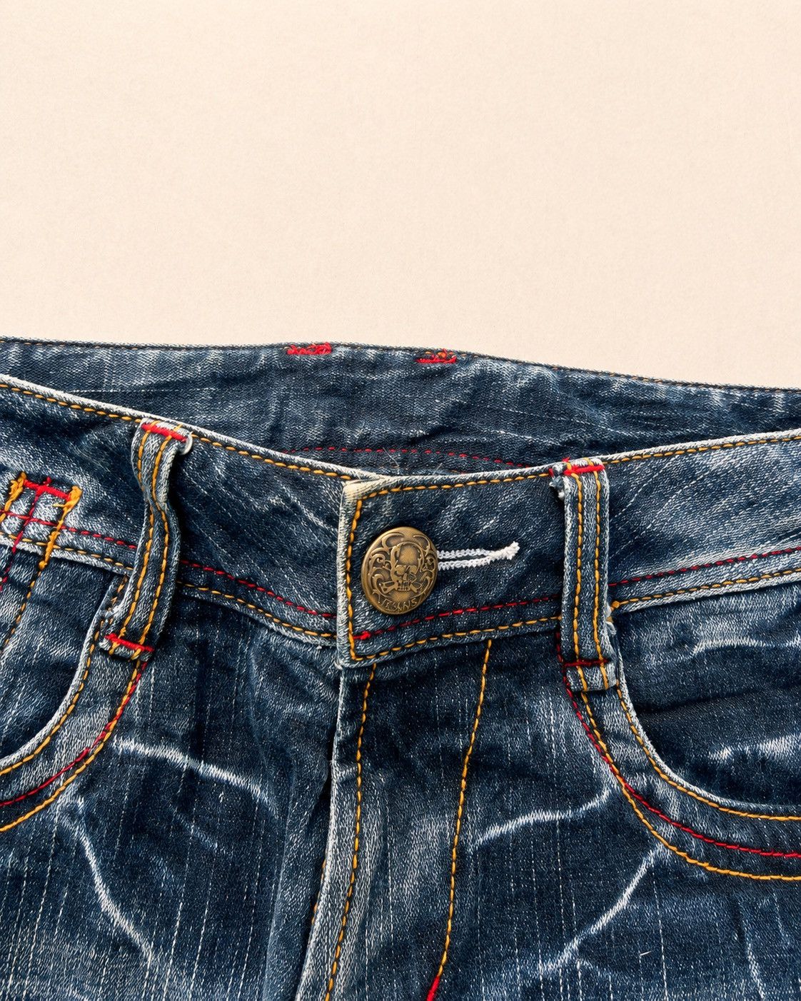 Japanese Brand Skull lace up flare jeans Size US 27 - 4 Thumbnail
