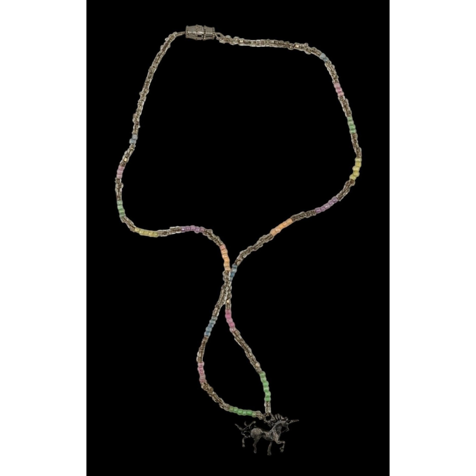 Handmade Handmade Pastel Glass Beaded Unicorn Pendant Necklace Size ONE SIZE - 3 Thumbnail