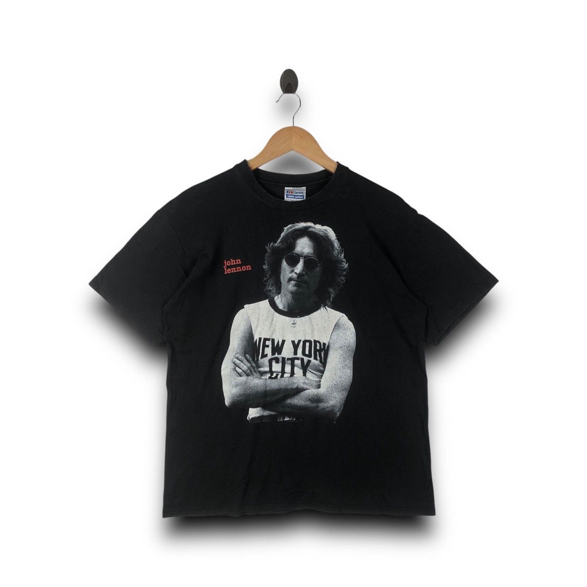 Band Tees × Hanes × Vintage Vintage 90s JOHN LENNON new york city band tees Size US L / EU 52-54 / 3 - 1 Thumbnail