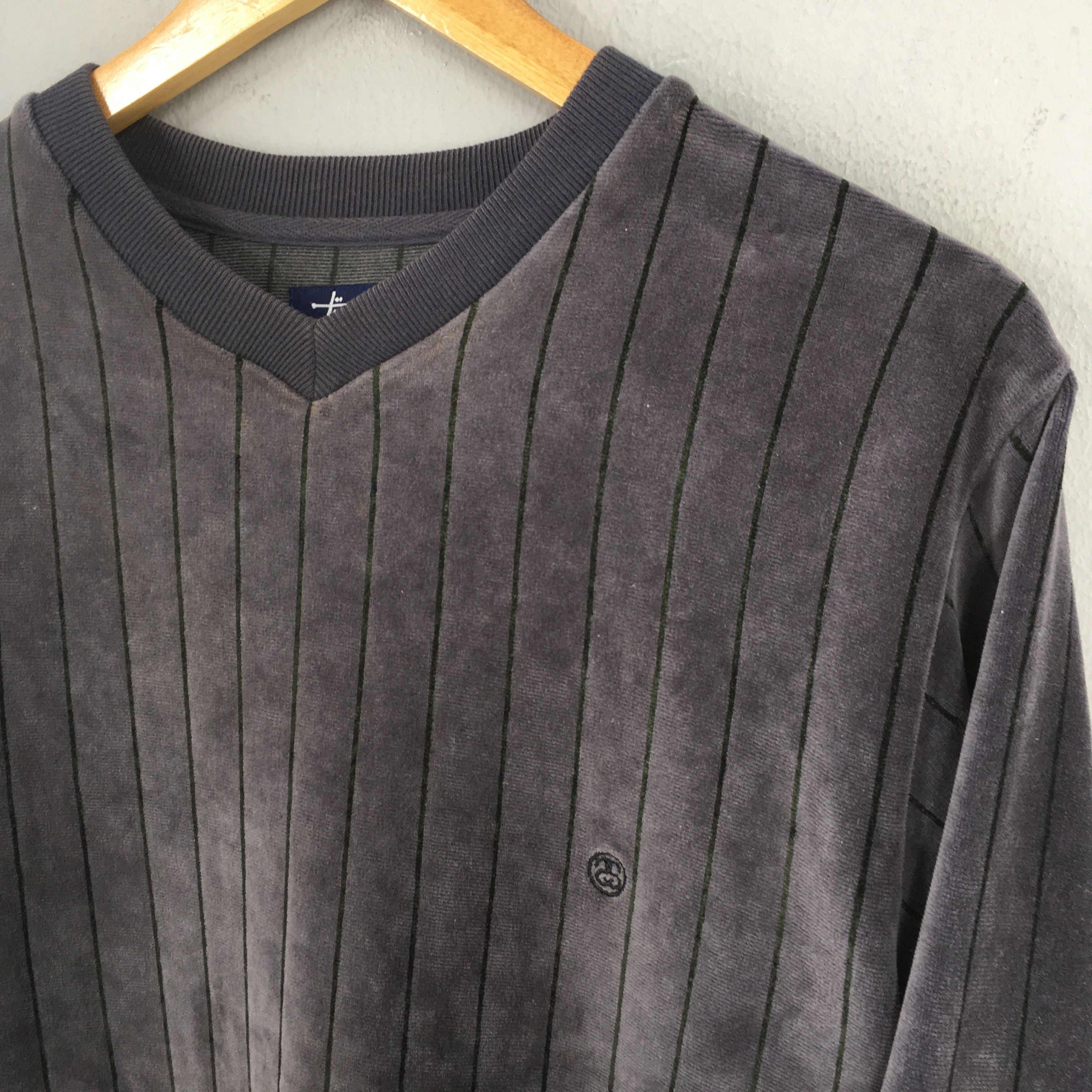 Stussy Vintage Y2K Stussy Usa Gray Velvet Sweatshirt Large Size US L / EU 52-54 / 3 - 3 Thumbnail