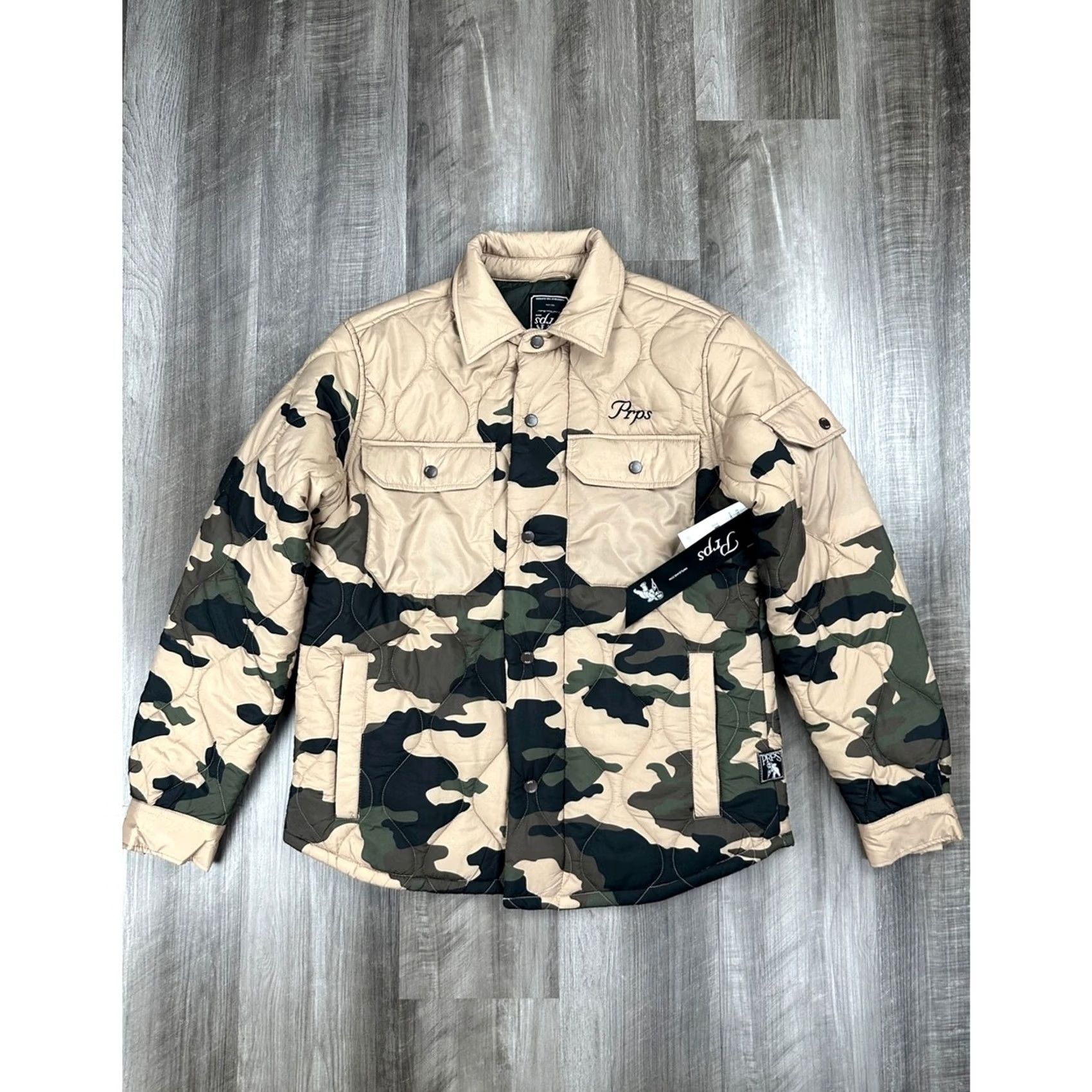 Prps PRPS Quilted Hunter Khaki Camouflage Puffer Jacket Small Size US S / EU 44-46 / 1 - 2 Thumbnail