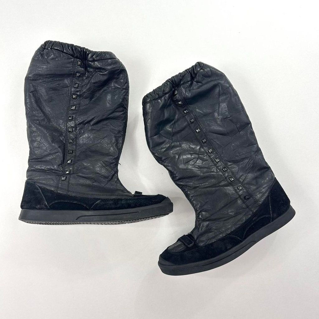 Diesel rare Diesel black genuine leather studded boots Size US 8.5 / IT 38.5 - 3 Thumbnail
