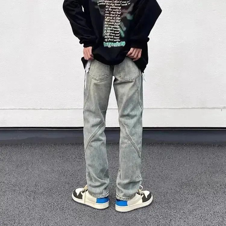 Japanese Brand Retro washed distressed patchwork jeans Size US 30 / EU 46 - 2 Thumbnail