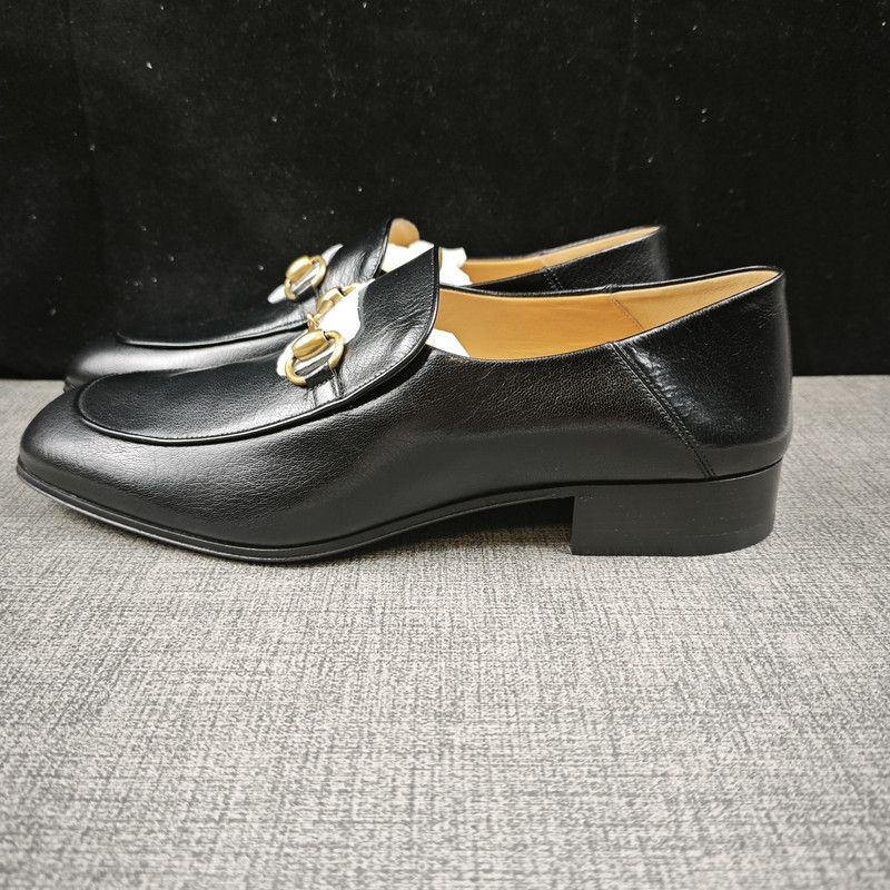 Gucci Gucci Jordaan Black Leather Casual Shoes 0079 Size US 10.5 / EU 43-44 - 1 Thumbnail