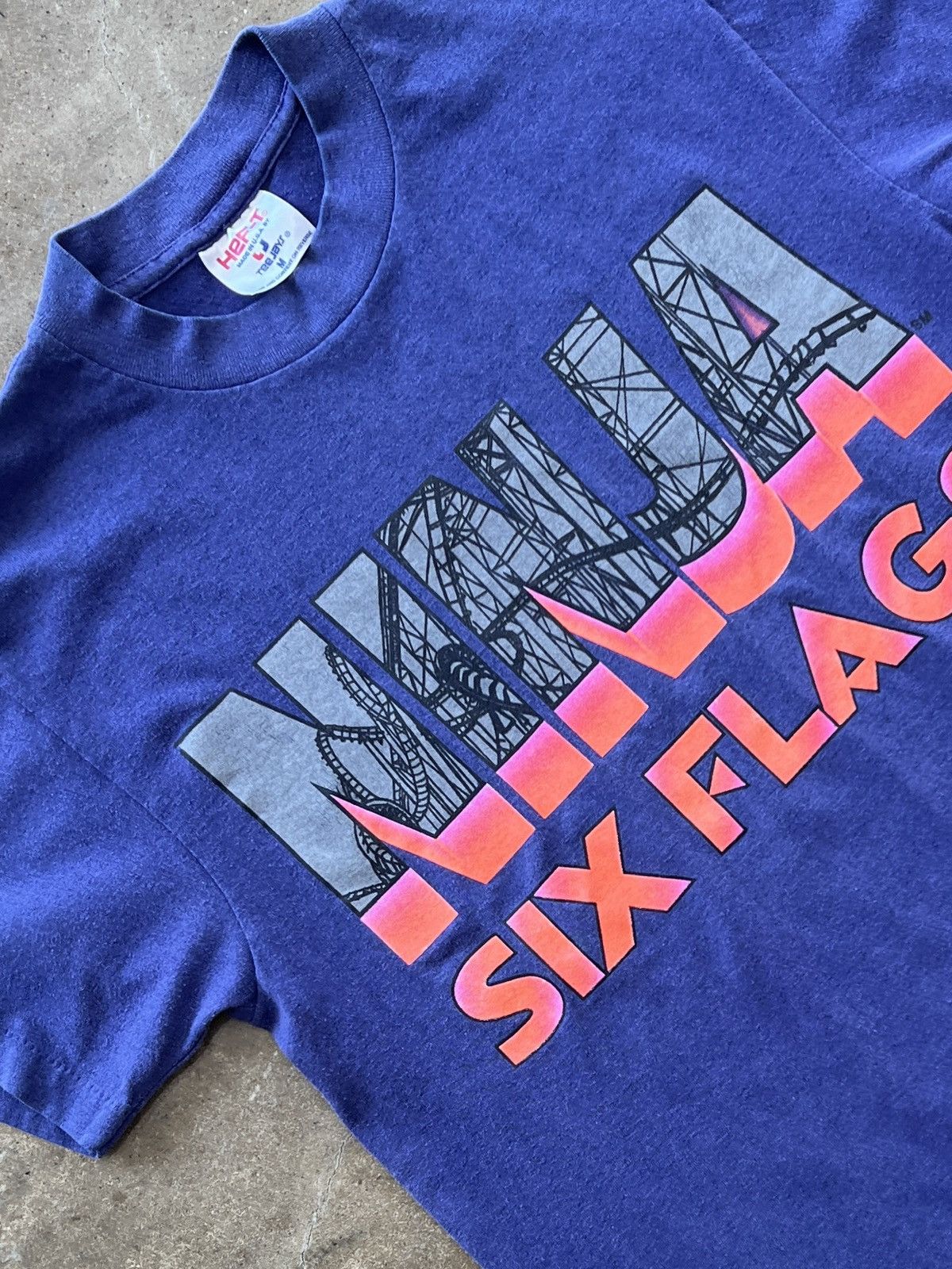 Vintage Vintage Ninja Six Flags Amusement Park Ride Tee Medium Size US M / EU 48-50 / 2 - 1 Thumbnail