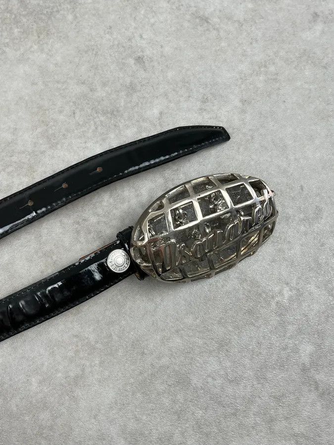 Dsquared2 Dsquared2 Black Leather Globe Studded Belt Size ONE SIZE - 4 Thumbnail