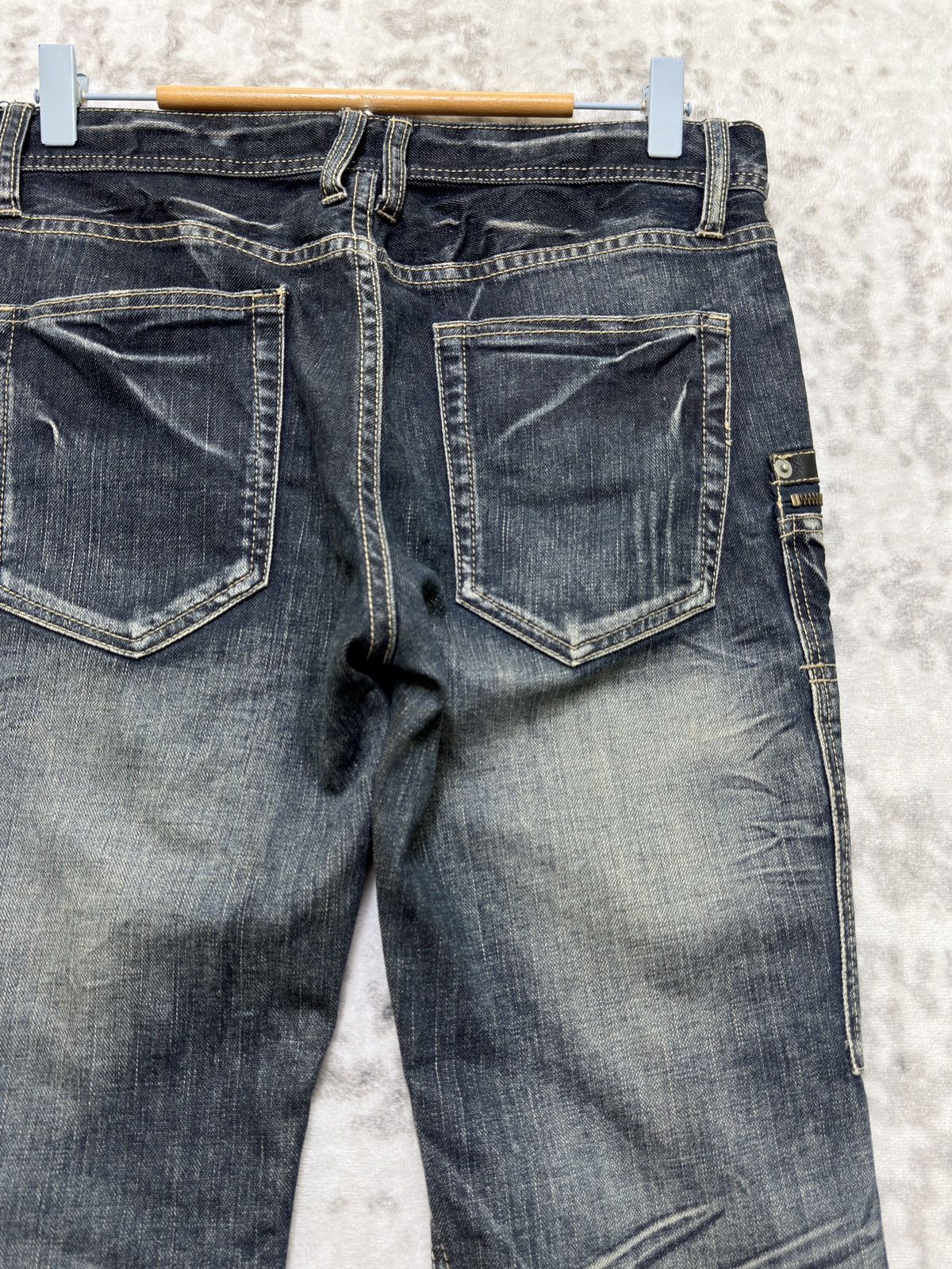 Tornado Mart Michel Klein Homme Spiral Flare Y2K Denim Size US 30 / EU 46 - 11 Thumbnail