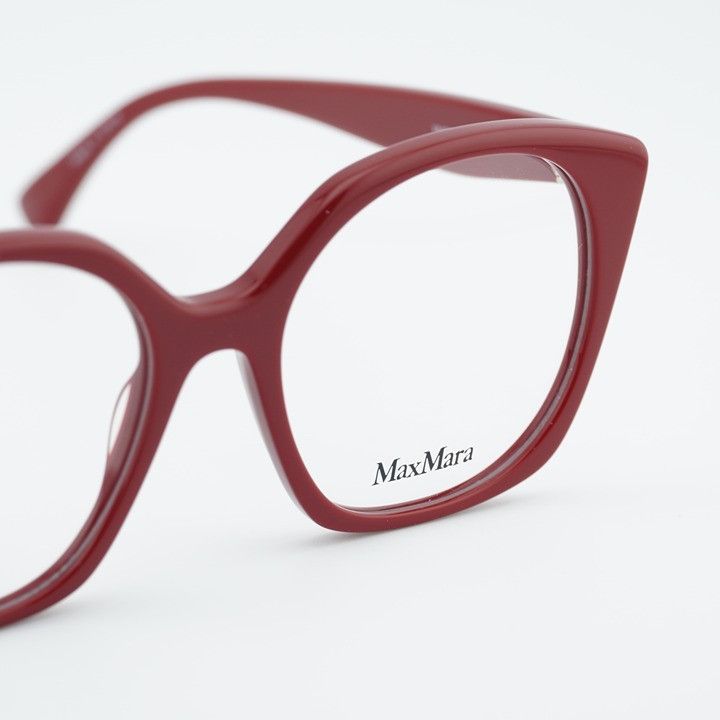 Max Mara Max Mara MM5082 066 Eyeglasses Red 53mm Square Frame Size ONE SIZE - 2 Thumbnail