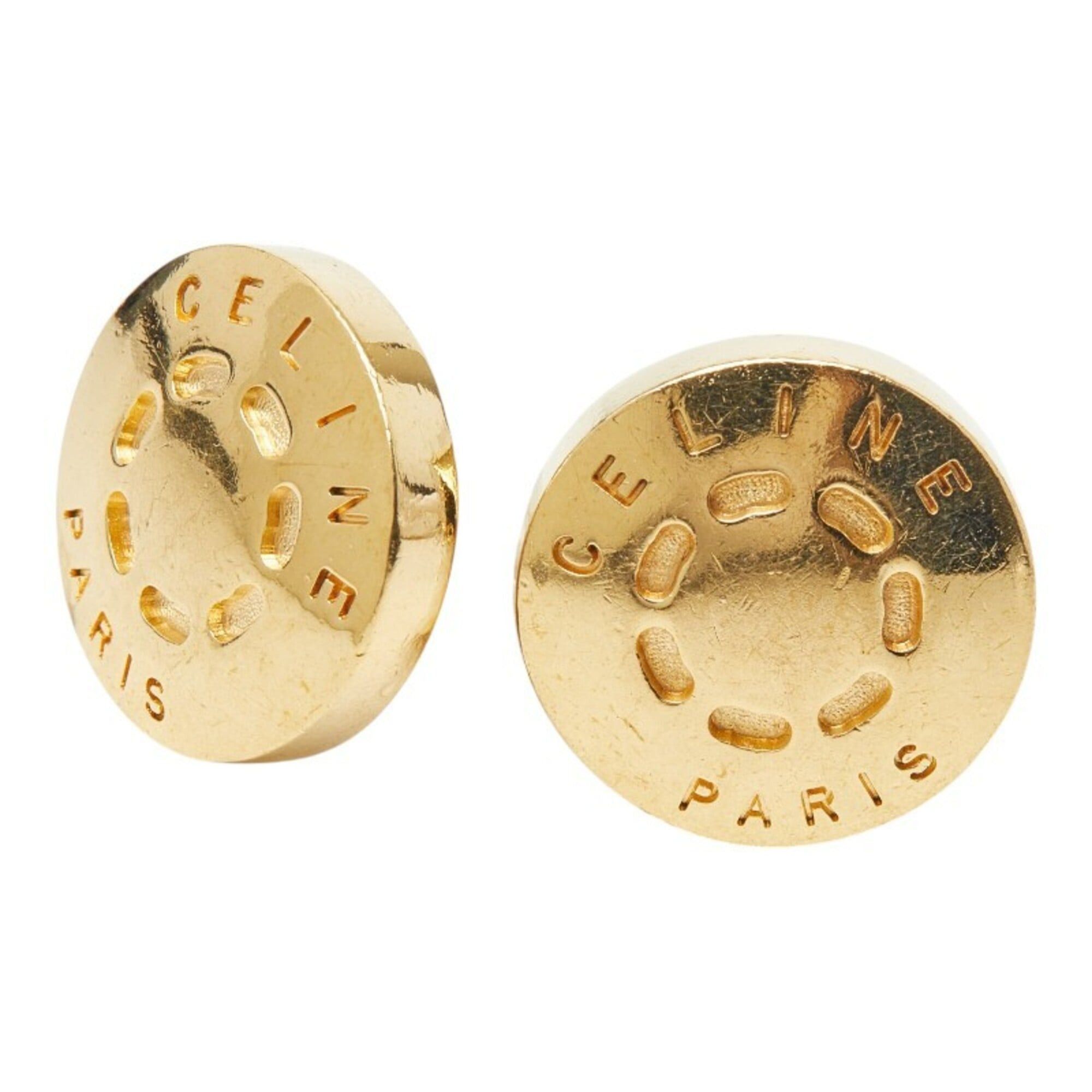 Celine Celine Logo Earrings ABF Gold Plated Women's CELINE Size ONE SIZE - 1 Thumbnail