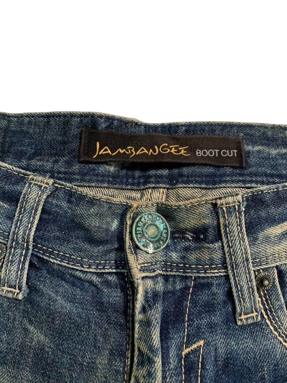 GOSTAR DE FUGA FLARE JAMBANGEE RUSTY PUNK STYLE JAPANESE DISTRESSED DENIM Size US 34 / EU 50 - 9 Thumbnail