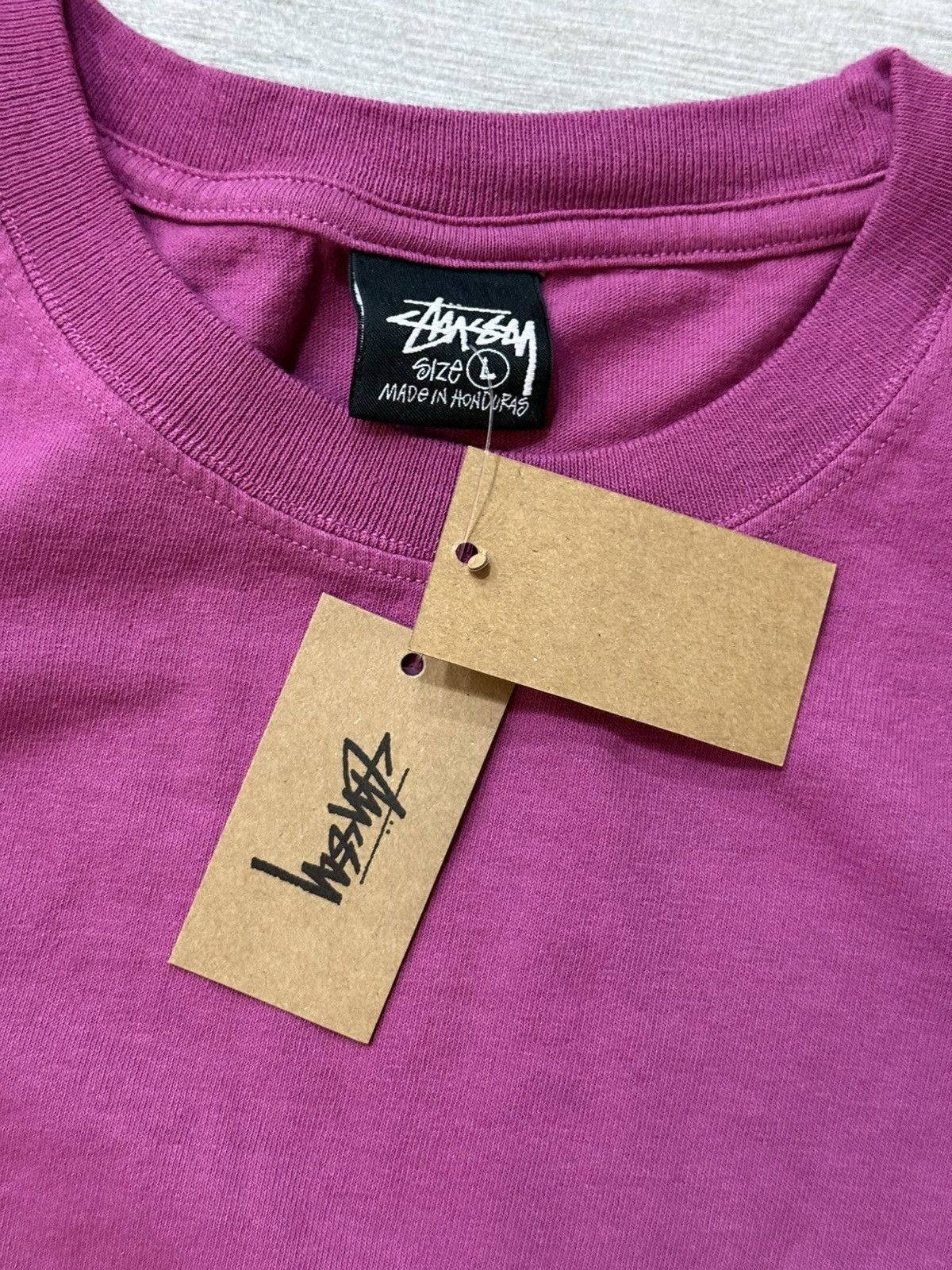 Stussy Stussy Long Haul Pigment Dyed Berry Tee T-Shirt Size L Large Size US L / EU 52-54 / 3 - 6 Thumbnail