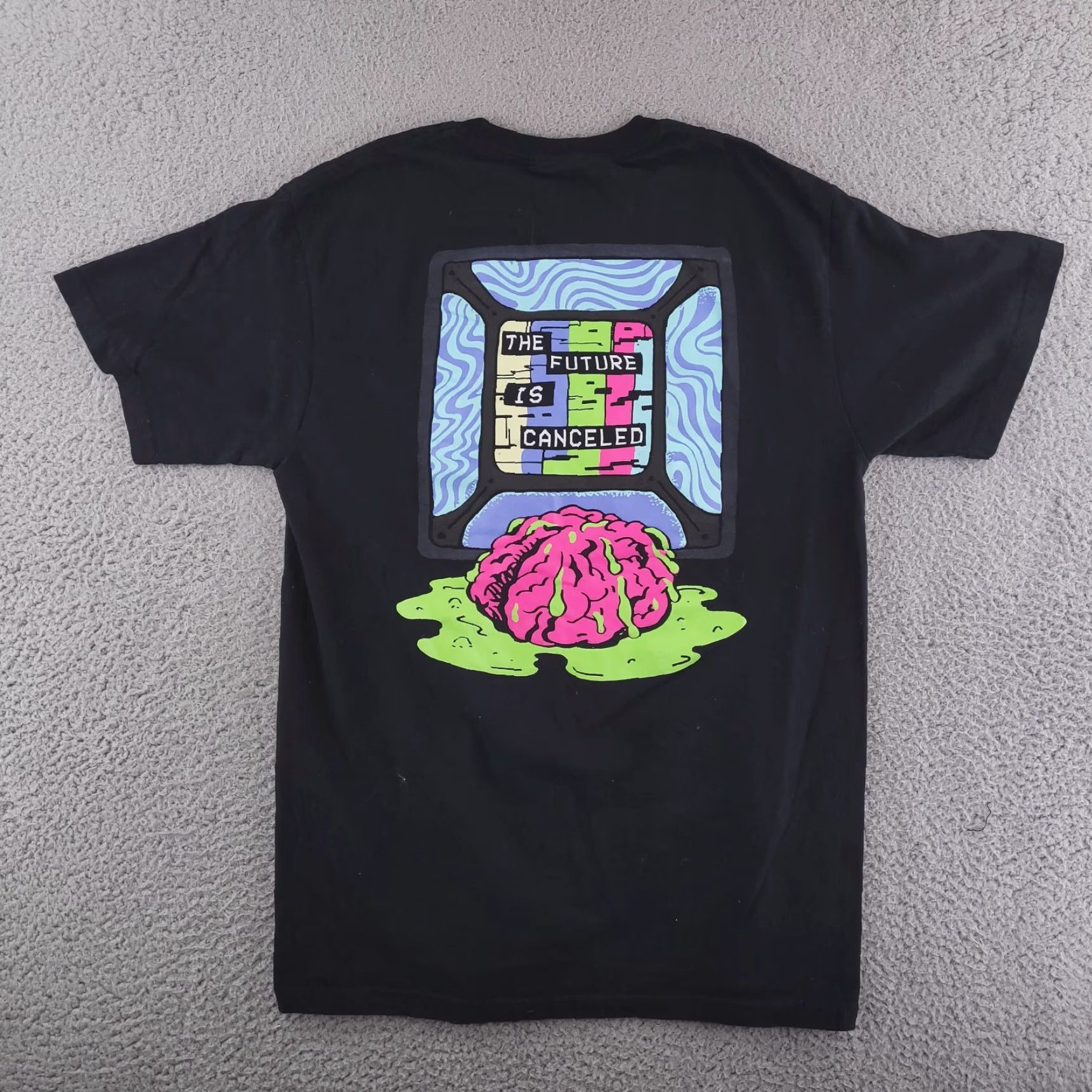 Vintage Alab Shirt Mens Medium Black Short Sleeve Crewneck Graphic Tee Brain Size US M / EU 48-50 / 2 - 2 Thumbnail