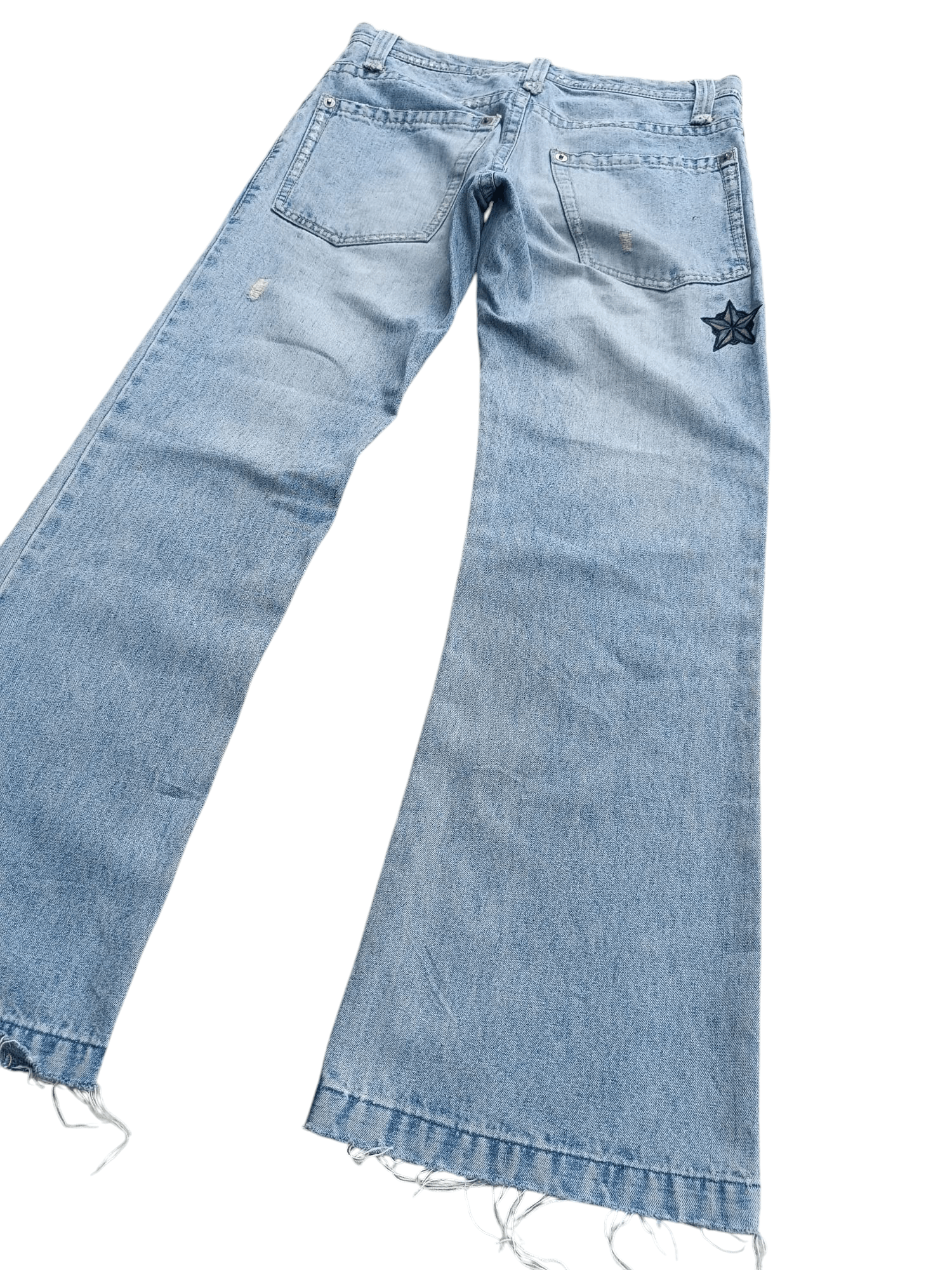 Japanese Brand × Vintage VTG FLARED Japanese Brand Distressed Embroidery Denim E222 Size US 31 - 9 Thumbnail