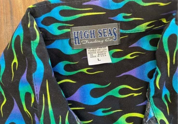 Designer × Vintage High Seas Trading Co Shirt Passion Fire Blue Green USA Size US XL / EU 56 / 4 - 3 Thumbnail