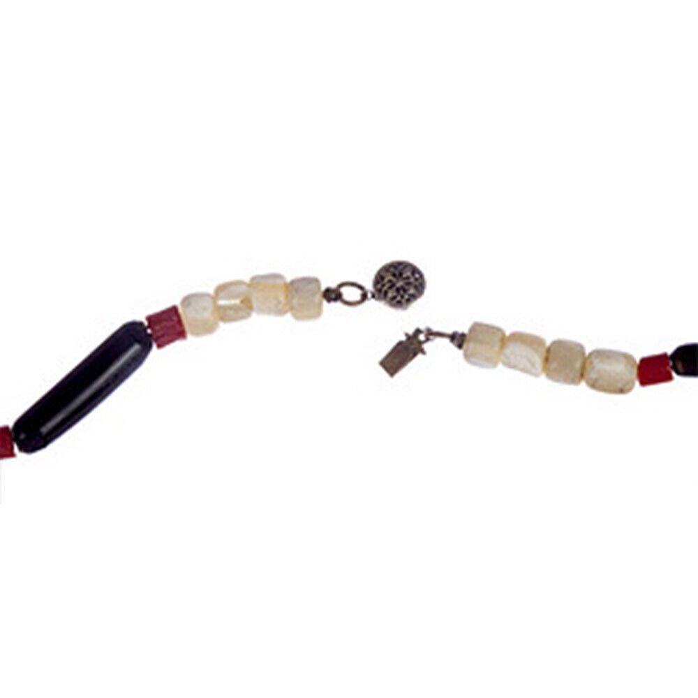 Designer Black Coral Mother of Pearl Shell and Red Beaded Necklace Size ONE SIZE - 3 Thumbnail