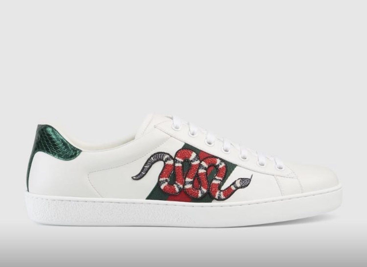 Gucci Ace Leather Snake Sneakers Size US 15 / EU 48 - 1 Thumbnail