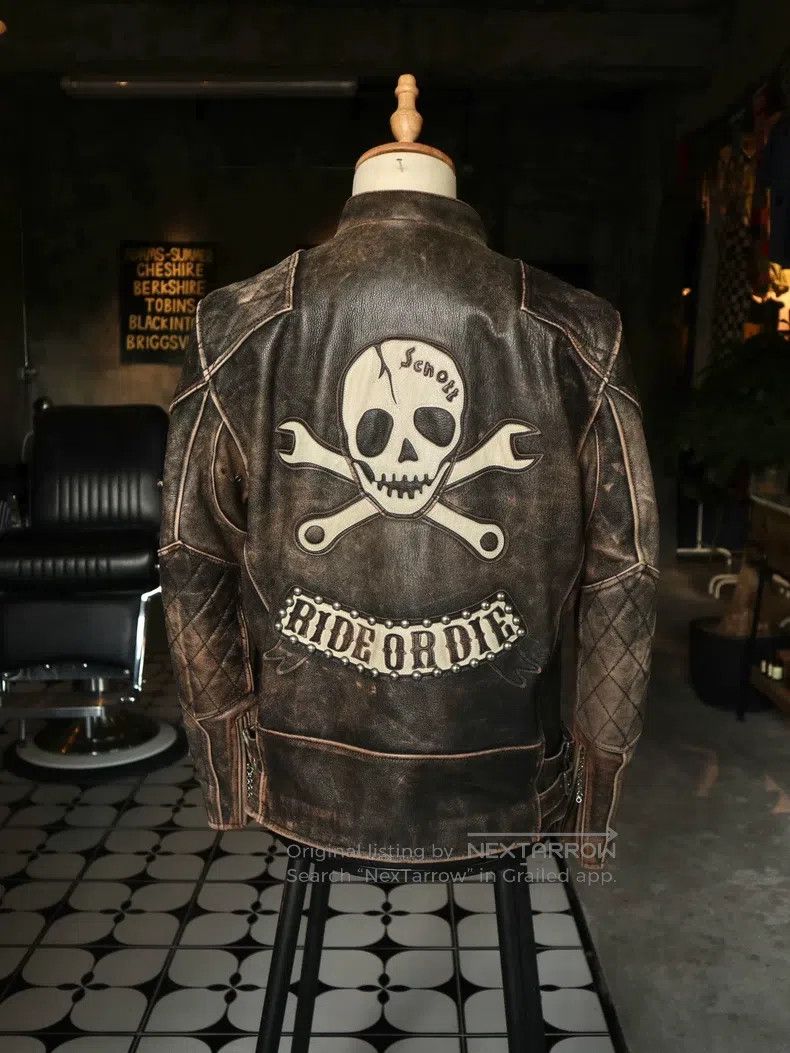 Schott Schott Erase motorcycle cable-stayed leather jacket Size US L / EU 52-54 / 3 - 1 Thumbnail