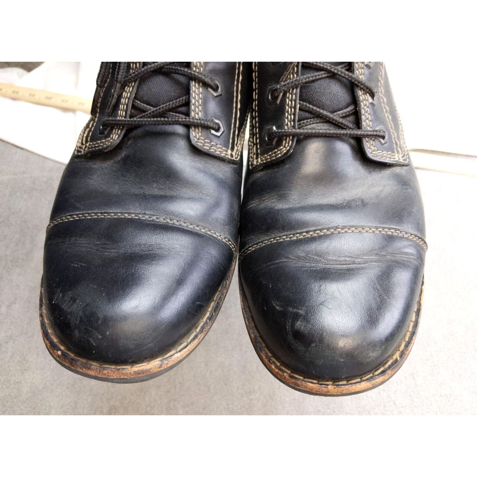 Clarks Clarks Boots Mens Size 13 Black Leather Cap Toe Combat Side Zip Lace Up 33736 Size ONE SIZE - 5 Thumbnail