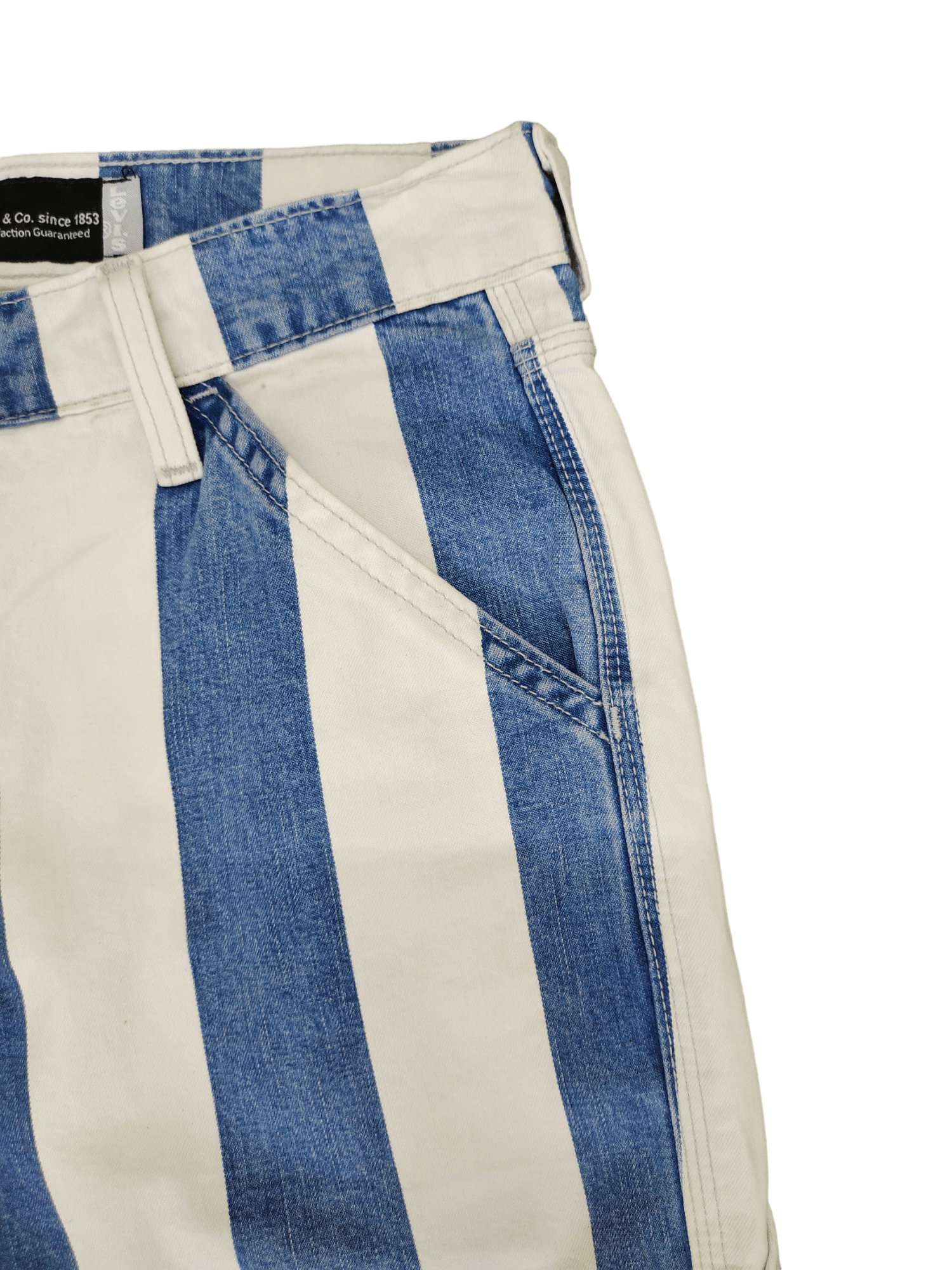 Levi's Vintage Clothing Baggy Jeans Levis Silver Tab Prisoner Striped Carpenter 3Q Size US 31 - 16 Thumbnail