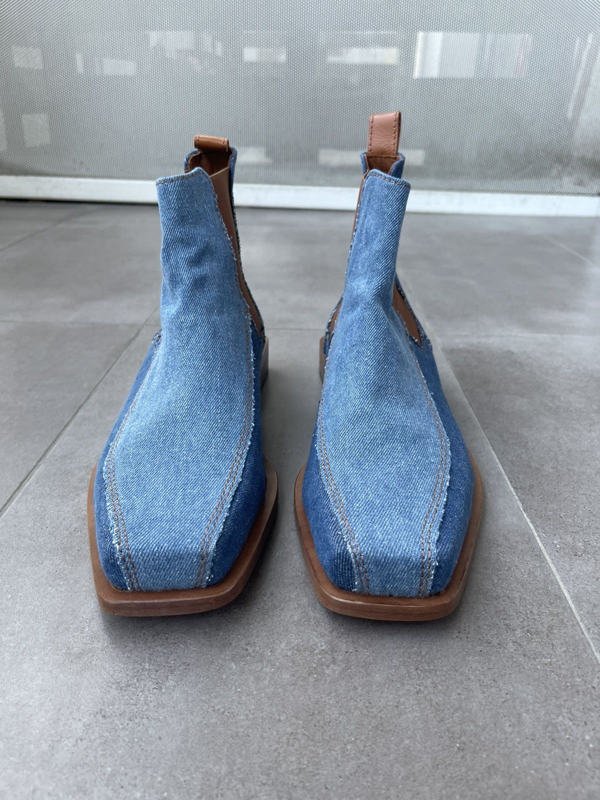 Ahluwalia !DS! SS23 Ahluwalia Tabali Denim Ankle Boots Size US 12 / EU 45 - 8 Thumbnail