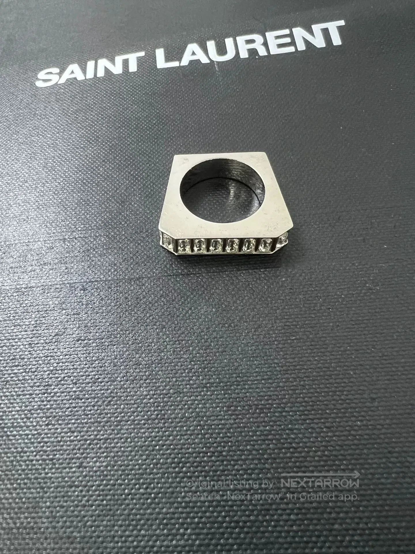 Saint Laurent Paris Saint Laurent Silver Geometric Ring. Size ONE SIZE - 2 Thumbnail
