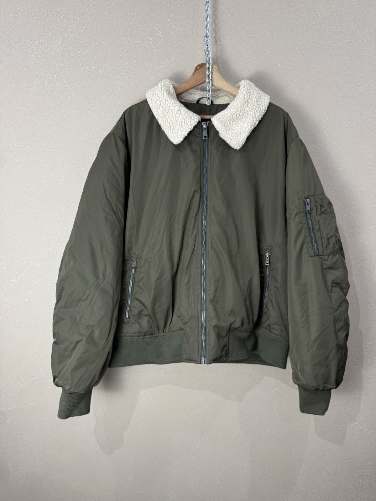 Vintage Bomber Ma 1 Flight Jacket shearling