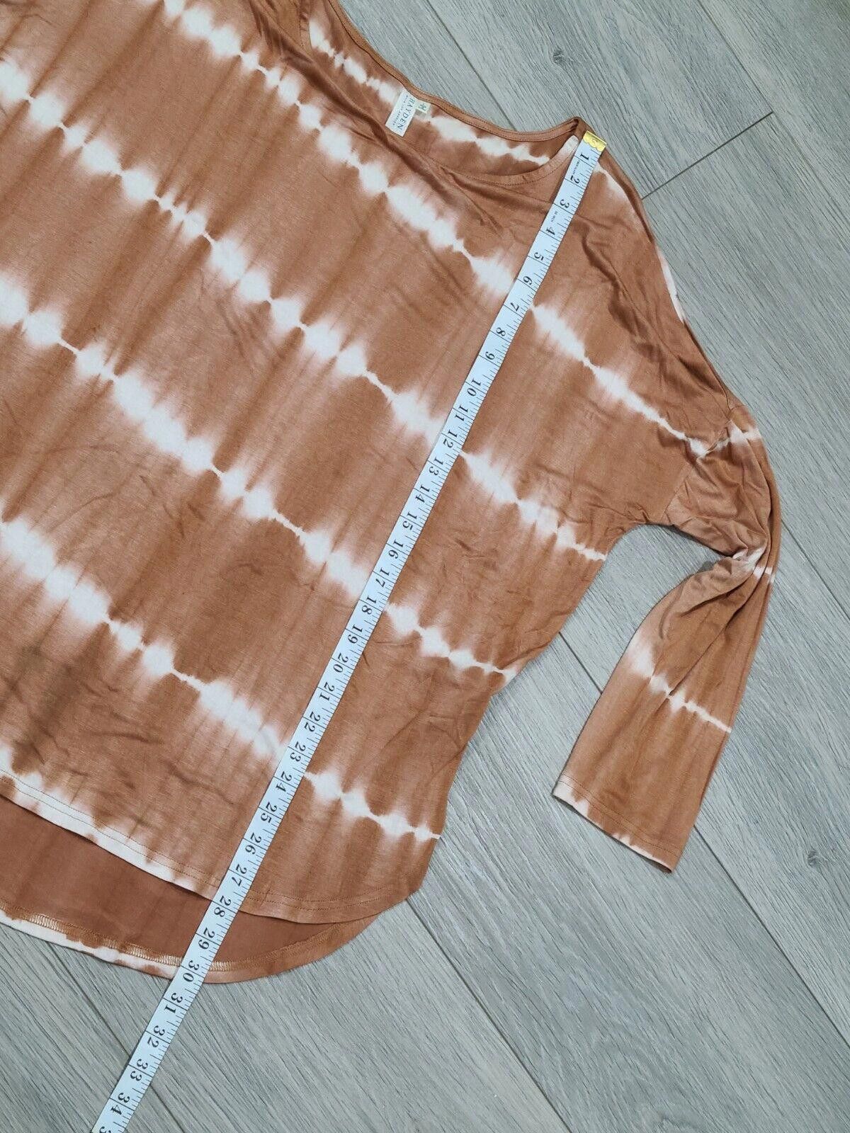 Hyden Yoo hayden los angeles blouse Large Tan Orange Tie Dye Long Sl Size L / US 10 / IT 46 - 2 Thumbnail