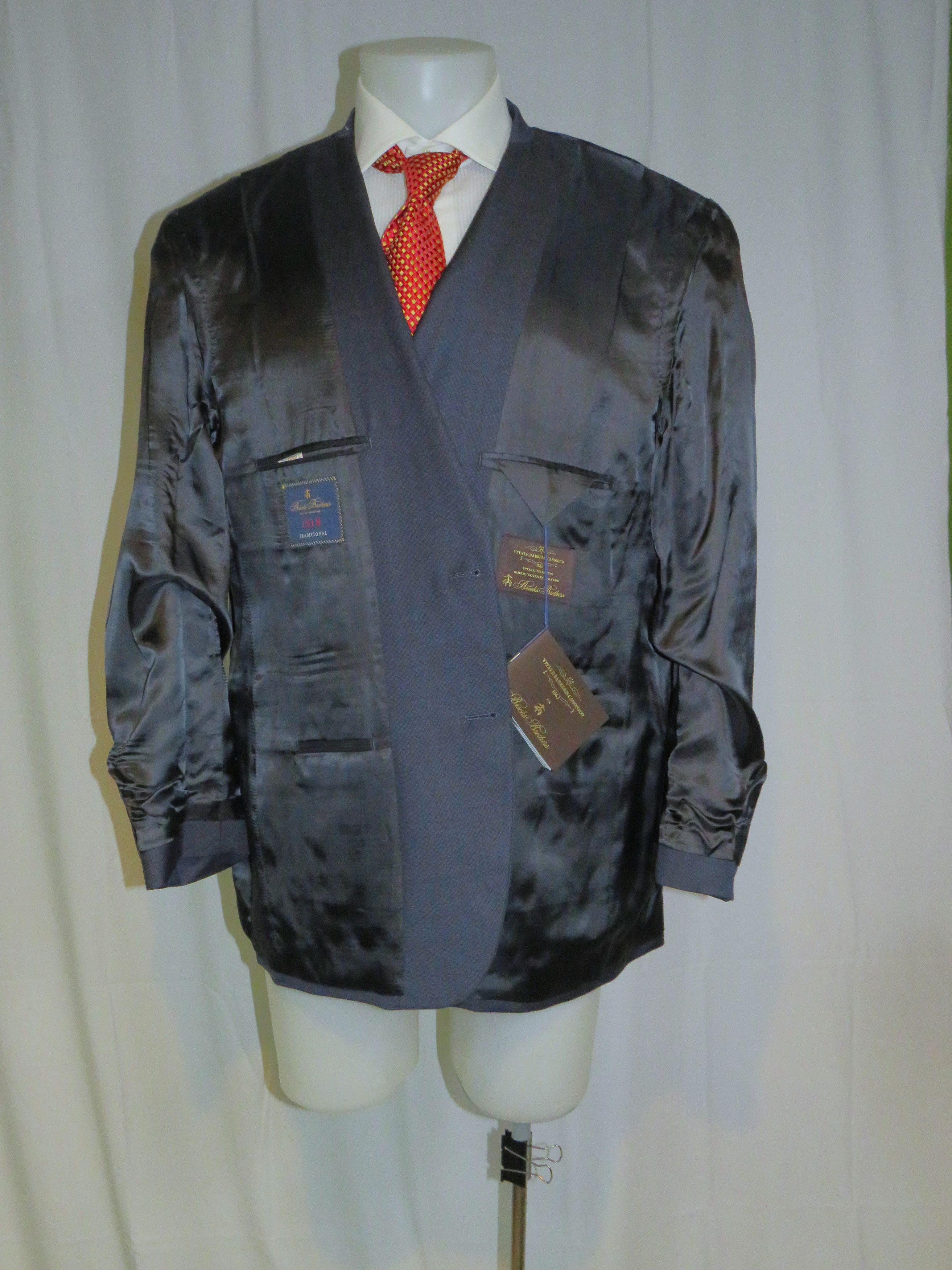 Brooks Brothers 1818 Traditional Vitale Blue Nailshead Two BTTN Suit 48R NWT Size 48R - 13 Thumbnail