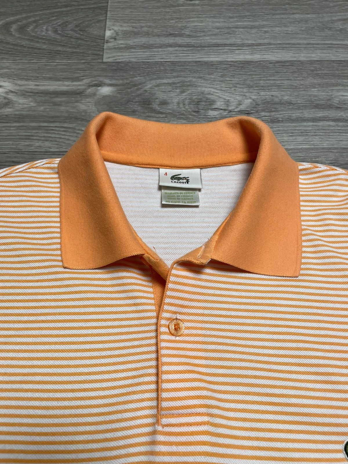 Lacoste Vintage Lacoste Orange Striped Polo Shirt Size US M / EU 48-50 / 2 - 7 Thumbnail