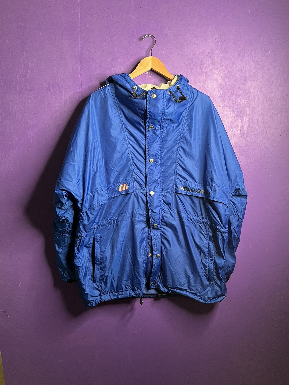 Polo Ralph Lauren × Vintage Vintage 90s Polo sport sleeve patch anorak jacket Size US XL / EU 56 / 4 - 1 Thumbnail