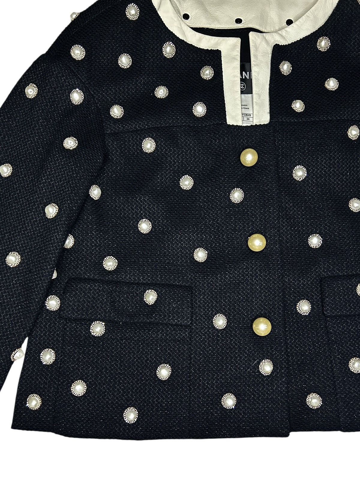 Chanel S/S 13 Pearl Embellished Tweed Jacket Size XS / US 0-2 / IT 36-38 - 12 Thumbnail