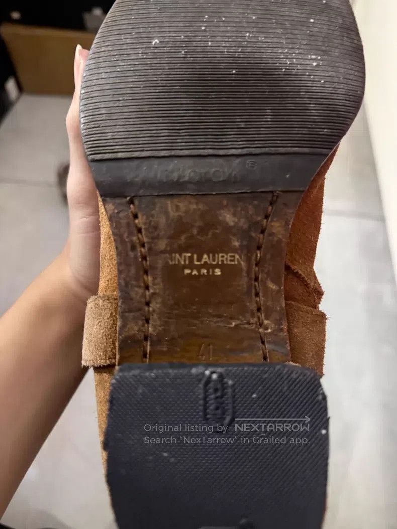 Saint Laurent Paris Saint Laurent Paris Suede Chelsea boots with side buckle i Size US 8 / EU 41 - 5 Thumbnail