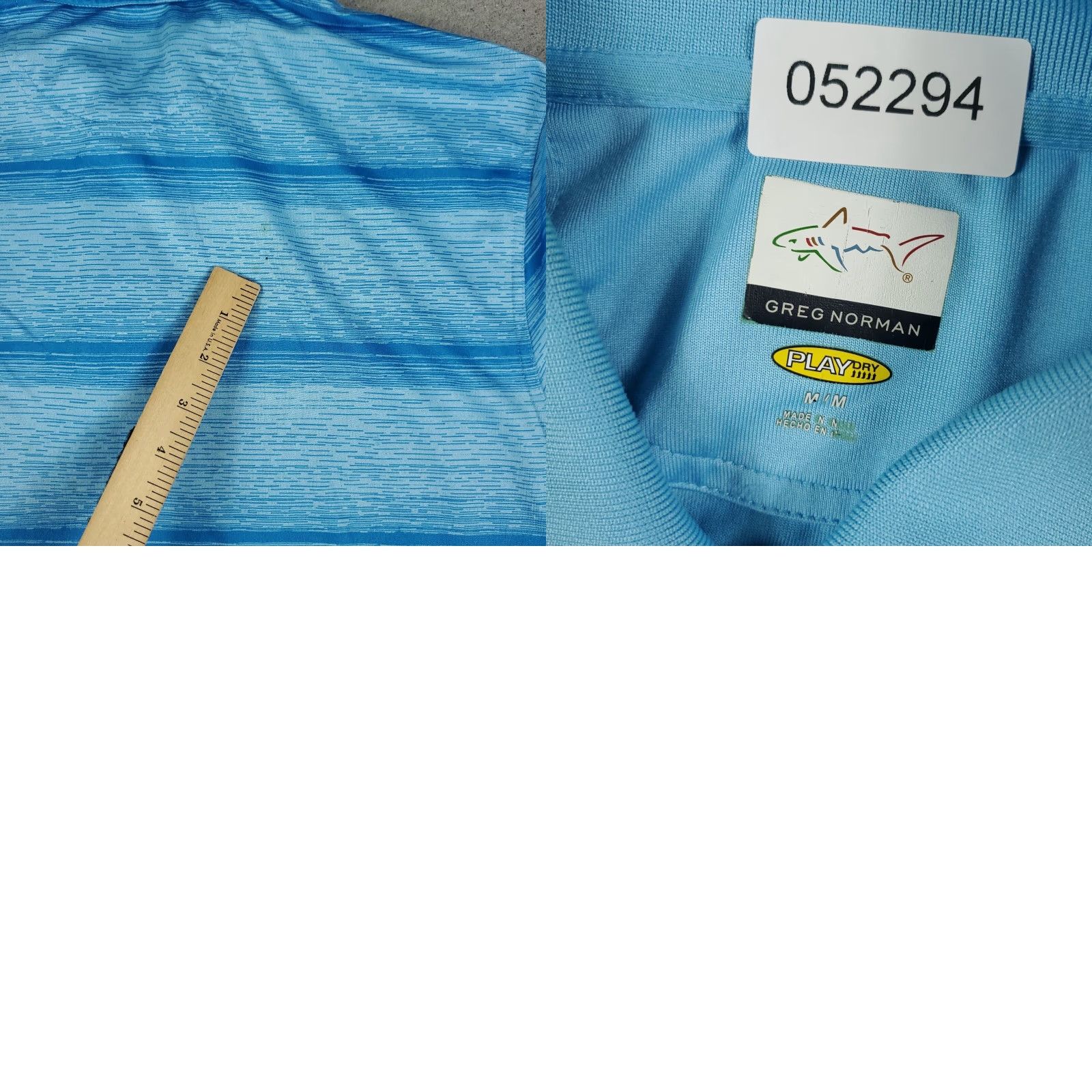 Vintage Greg Norman Polo Shirt Mens M Blue Striped Shark Casual Golf Short Sleeve Polo Shirt - Greg Norman - Mens Blue Striped Polo Shirt (M) Size US M / EU 48-50 / 2 - 8 Thumbnail
