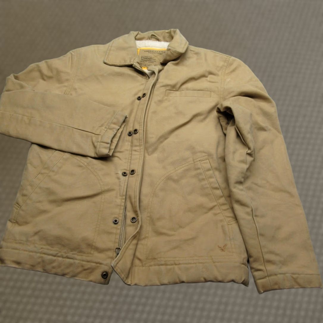 American Eagle Outfitters VINTAGE American Eagle Jacket Mens XS Brown Sherpa Heavy Duck Canvas Chore READ Size US XS / EU 42 / 0 - 1 Thumbnail