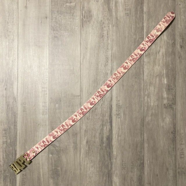 Bape BAPE Gold Buckle Leather Belt ABC CAMO PINK a bathing ape Size ONE SIZE - 2 Thumbnail