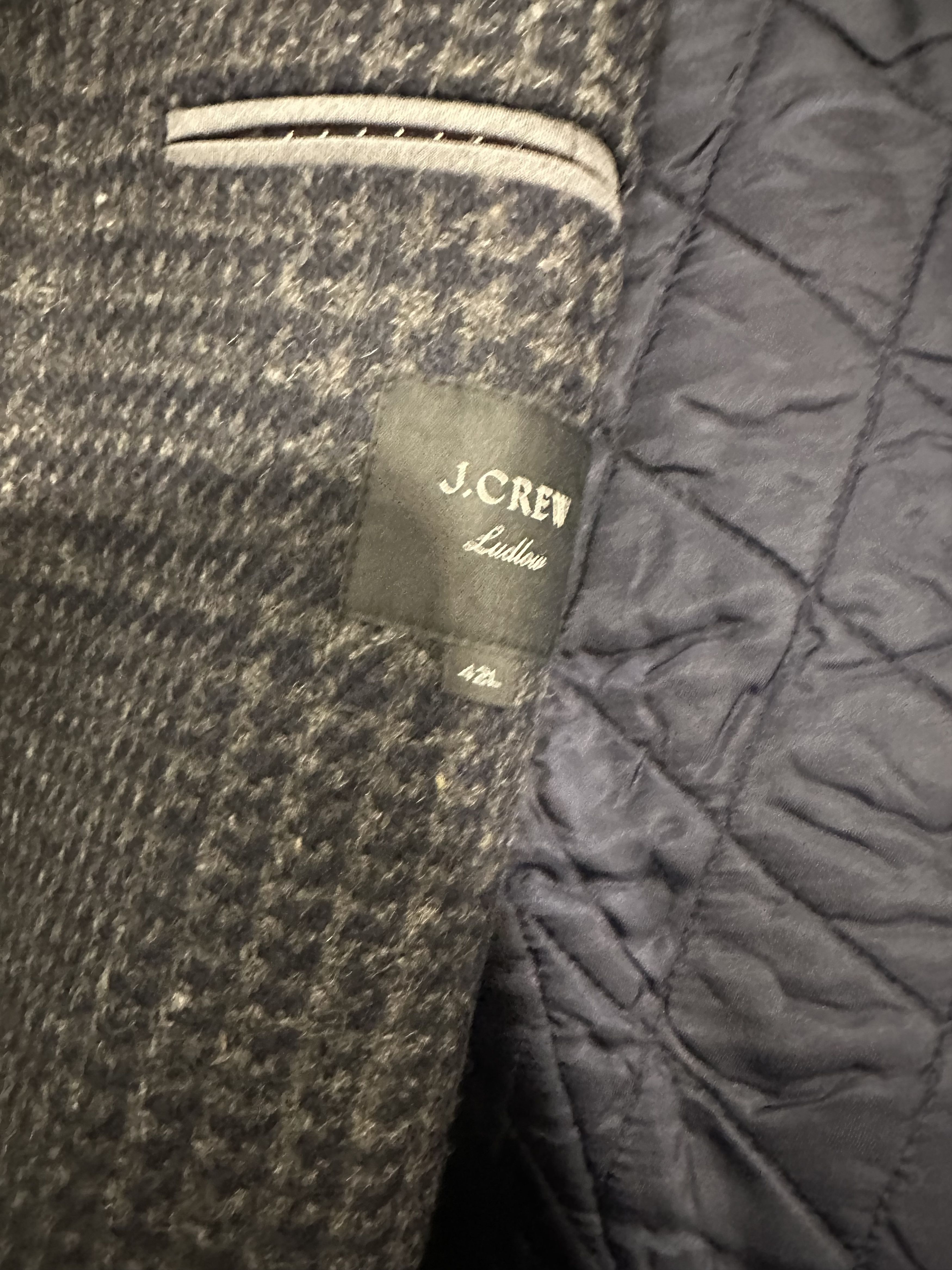 J.Crew Tweed Primaloft Insulated Ludlow Overcoat Size US L / EU 52-54 / 3 - 3 Thumbnail
