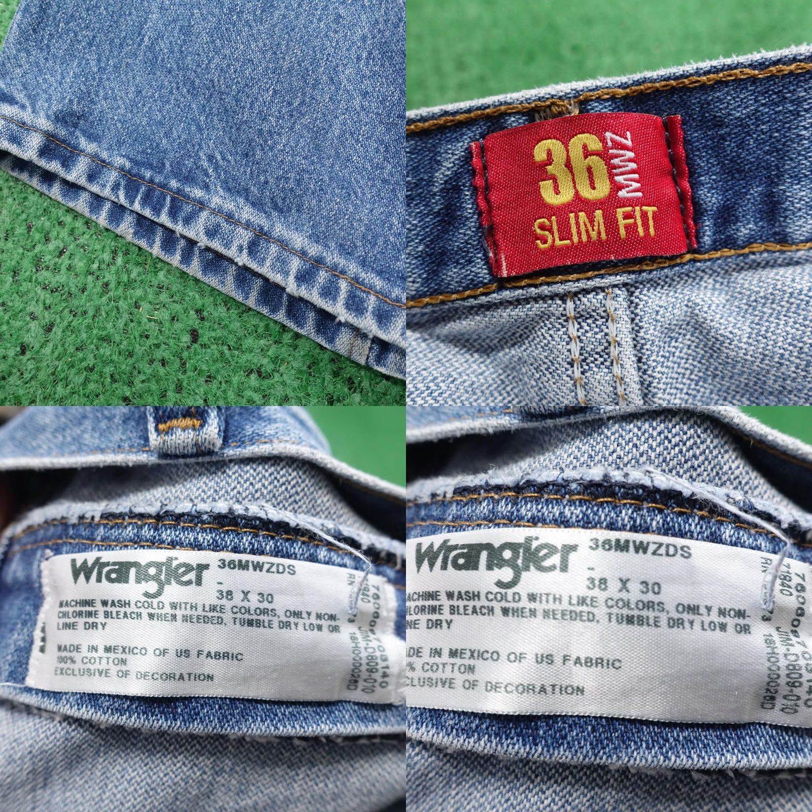 Wrangler VINTAGE Wrangler Jeans Mens 38x30 Blue Slim Straight Denim 36MWZDS Jeans Mens 38x30 Blue Slim Straight Denim Wrangler 36MWZDS Size US 38 / EU 54 - 8 Thumbnail