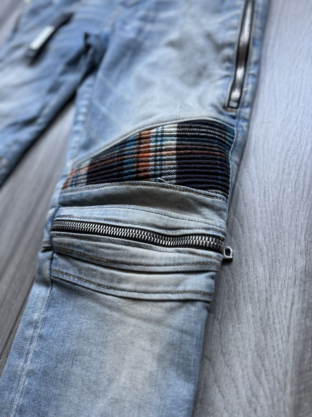 Amiri Amiri MX2 Indigo/Orange Flannel Denim Size US 33 - 6 Thumbnail