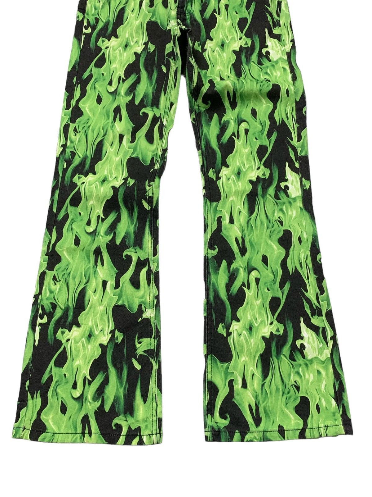 5351 POUR LES HOMMES × Junya Watanabe BDG Green Flame Bootcut Flared Denim Pants Size US 29 - 4 Thumbnail