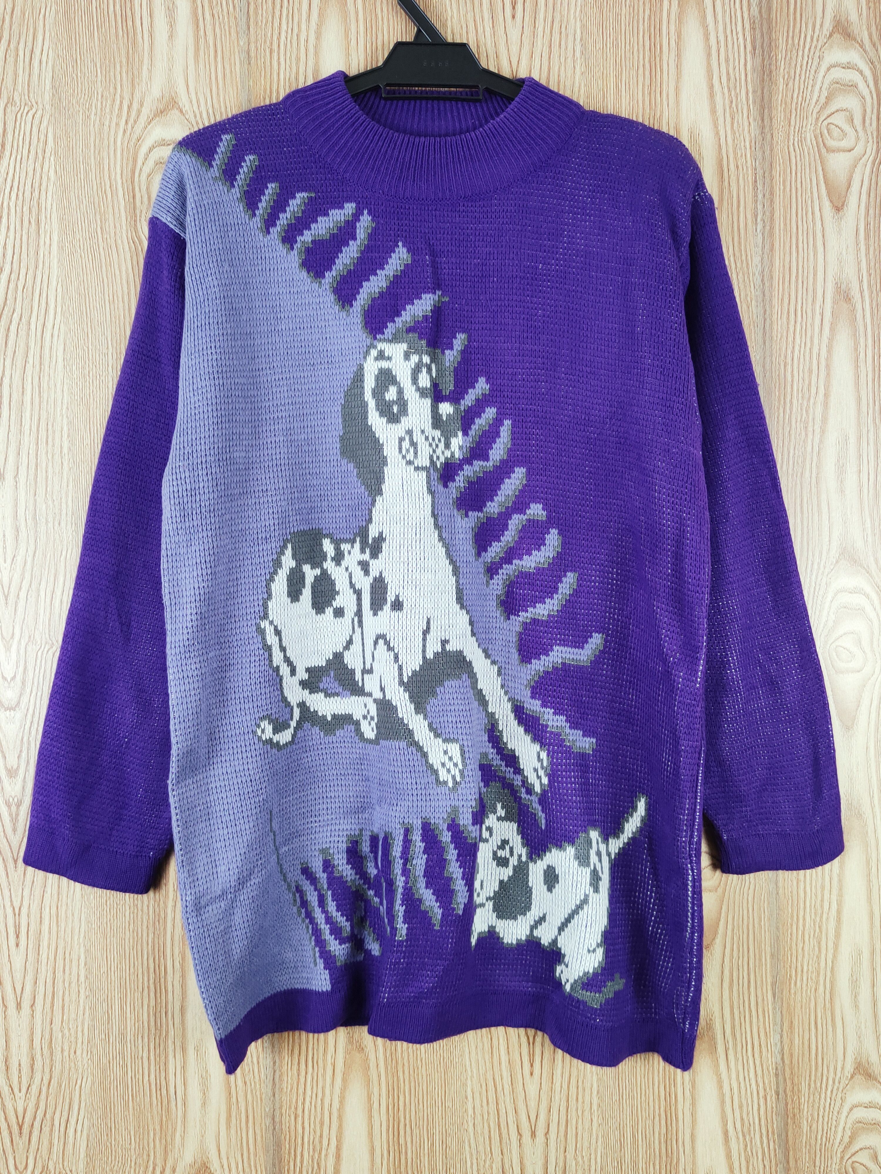 Japanese Brand × Vintage Desire Purple dog Knitwear Long Sweatshirts #W424 Size M / US 6-8 / IT 42-44 - 1 Thumbnail