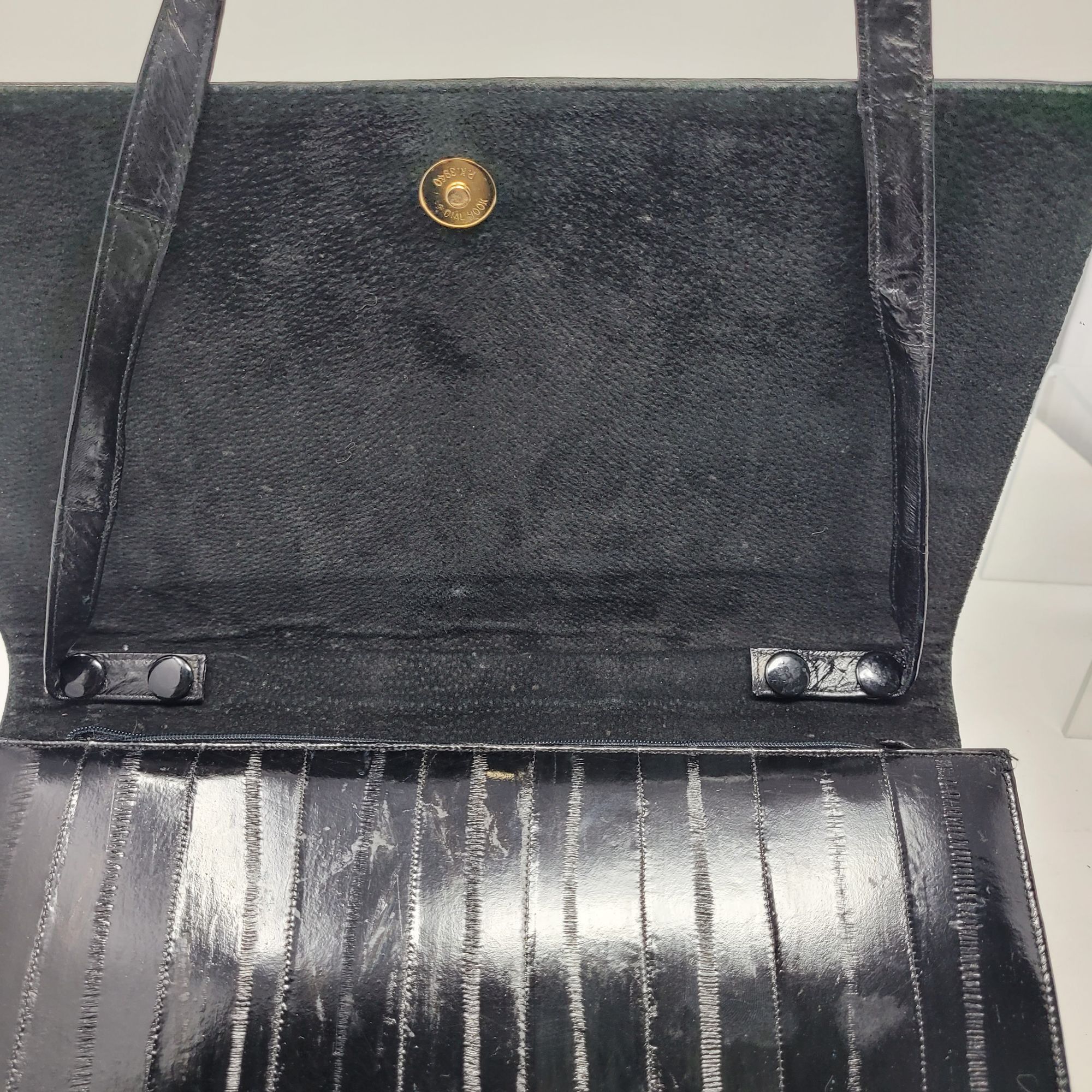 Vintage Vintage Womens Genuine Eel Skin Convertible Clutch Black Kor Size ONE SIZE - 19 Thumbnail