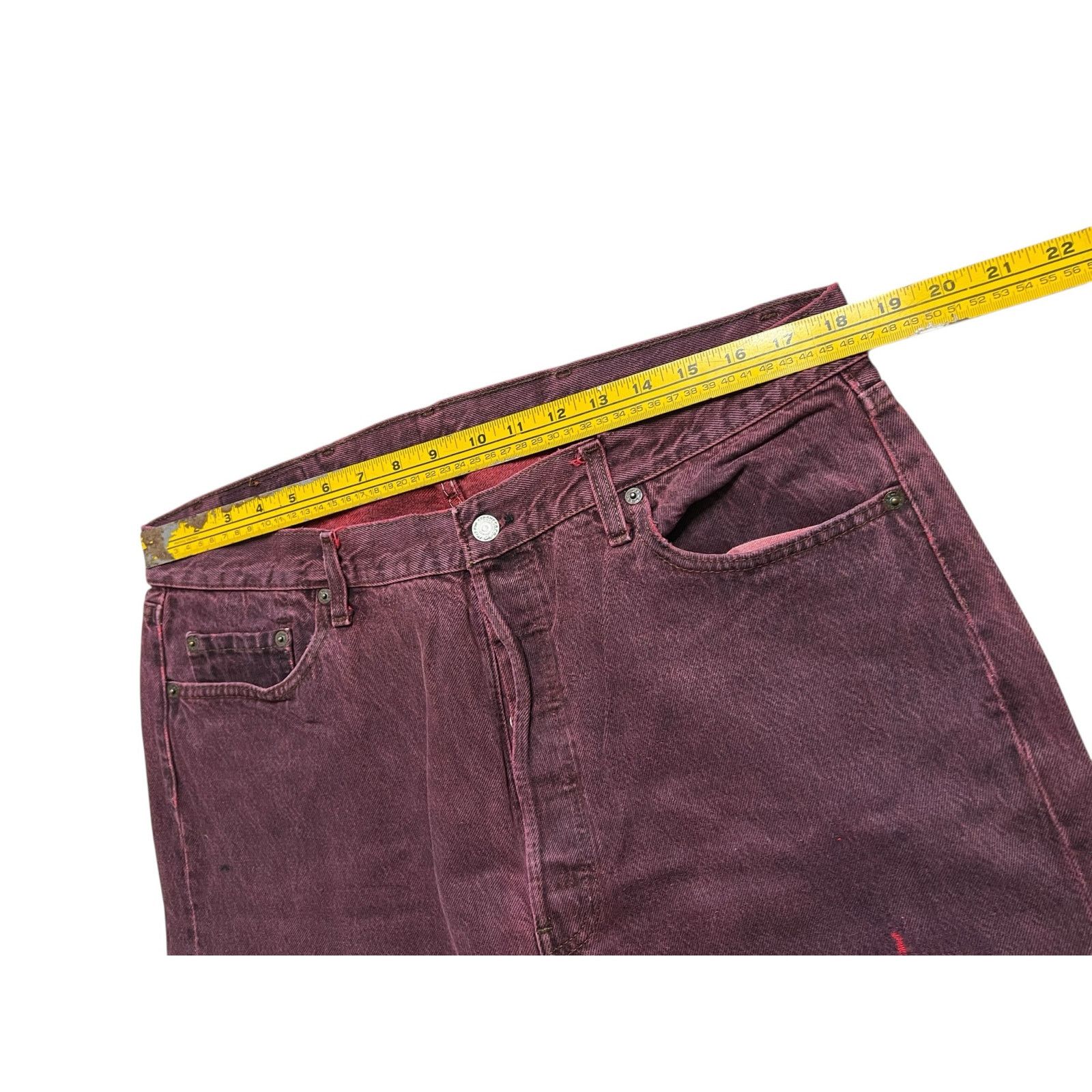 Levi's Vintage 80s Levi’s 501 Red Overdyed Jeans Distressed 38x30 Size US 38 / EU 54 - 6 Thumbnail