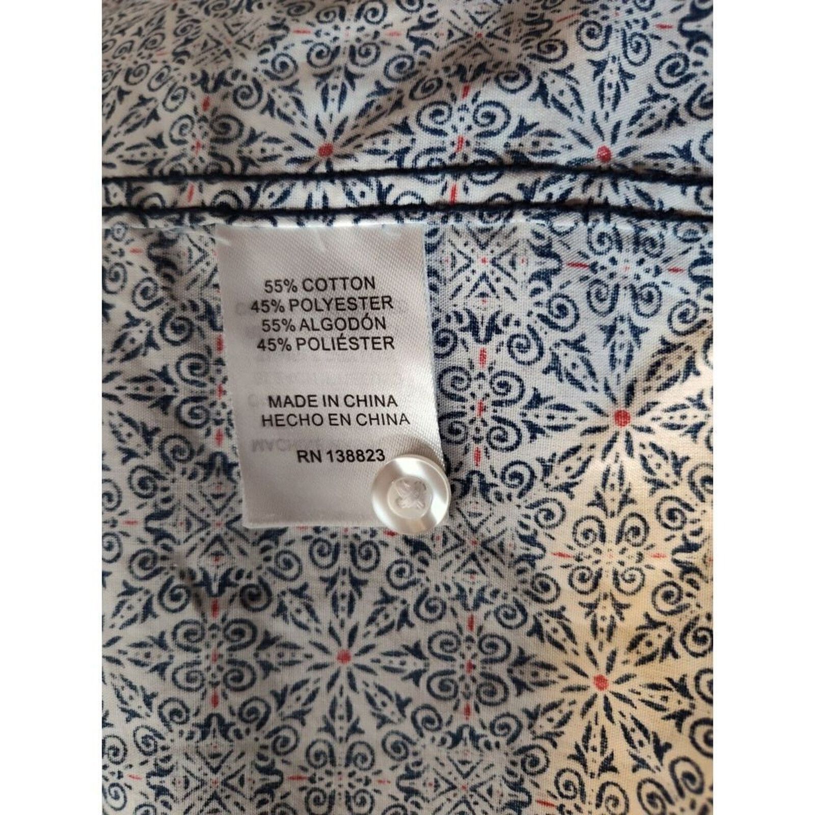 Other Gibson Trading Mens Button Up Abstract Red White Blue Large Size US L / EU 52-54 / 3 - 12 Thumbnail
