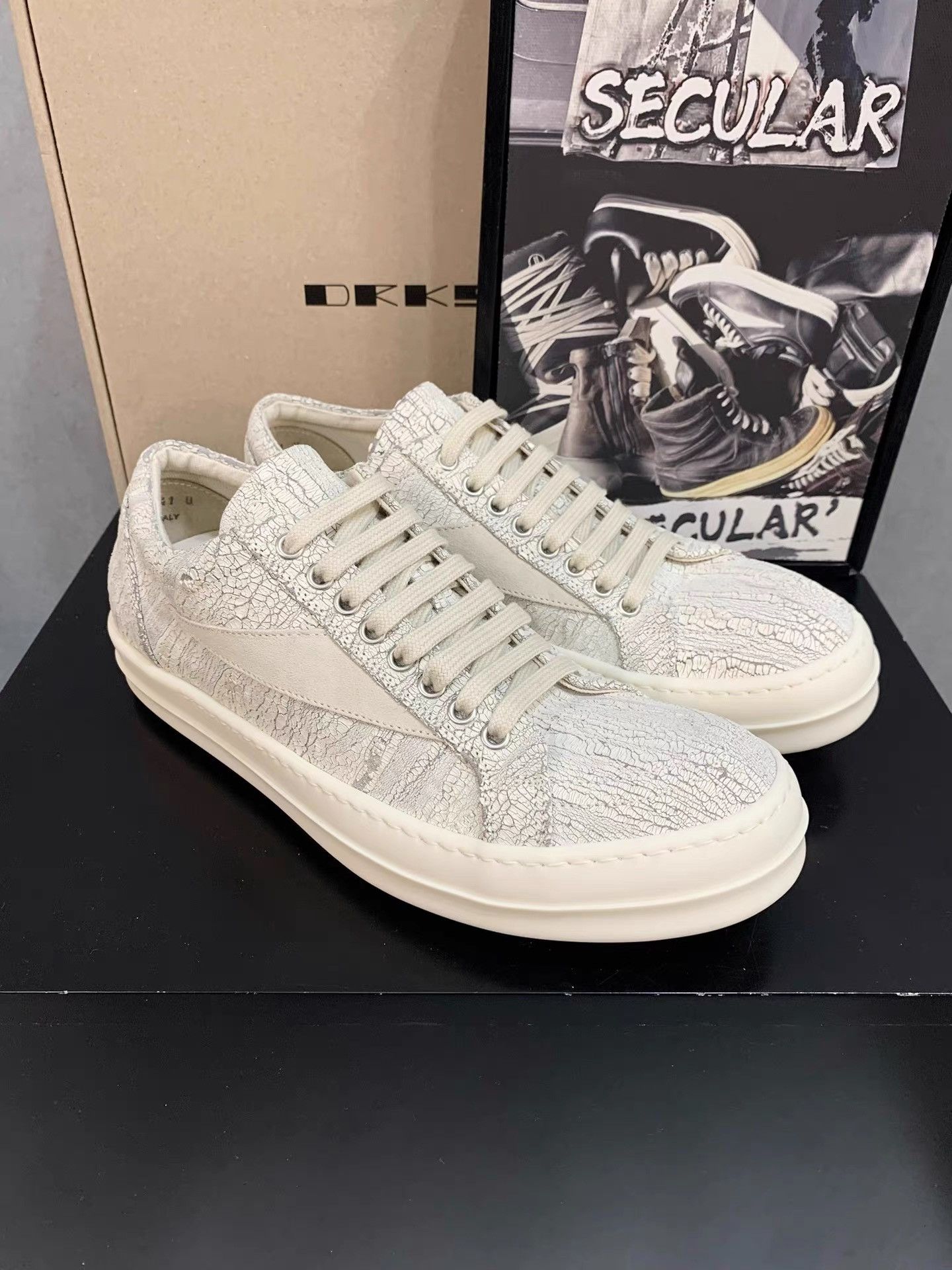 Rick Owens Rick Owens 25SS Cracked White Fake Vans K34 Size US 7 / EU 40 - 3 Thumbnail