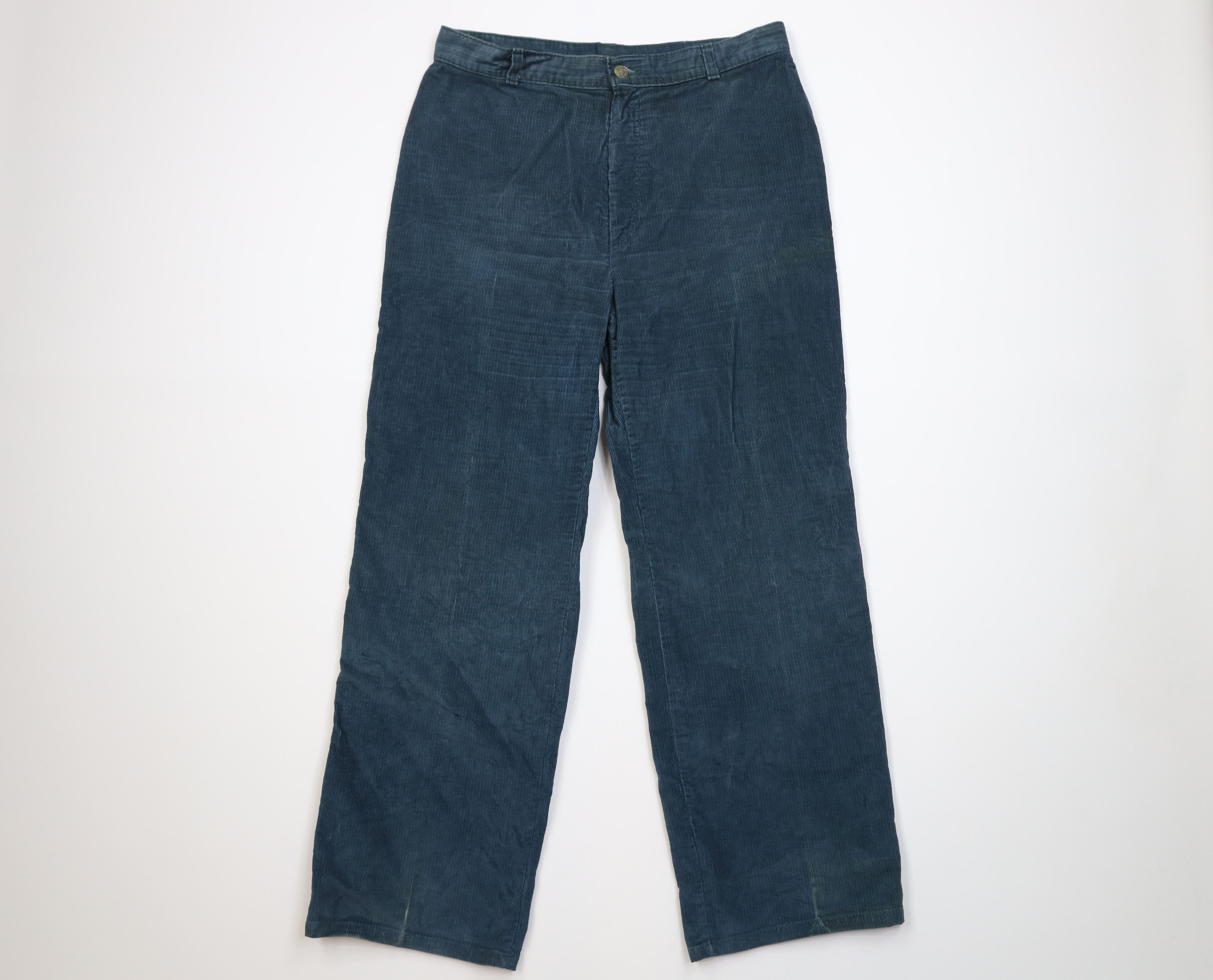 Levi's Vintage 60s 70s Levis Wide Leg Corduroy Pants Green USA Size US 32 / EU 48 - 1 Thumbnail